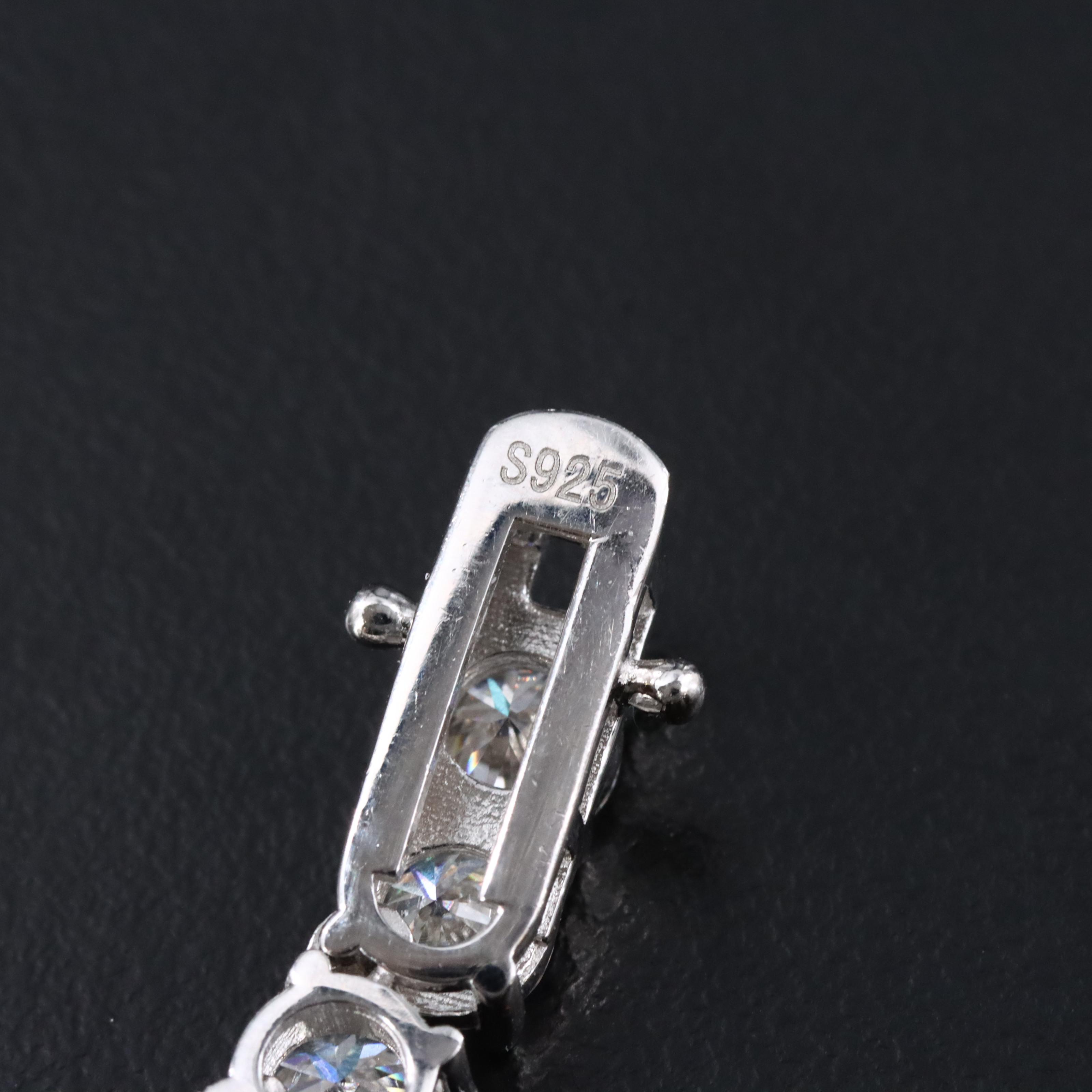 Sterling Moissanite Rivière Necklace