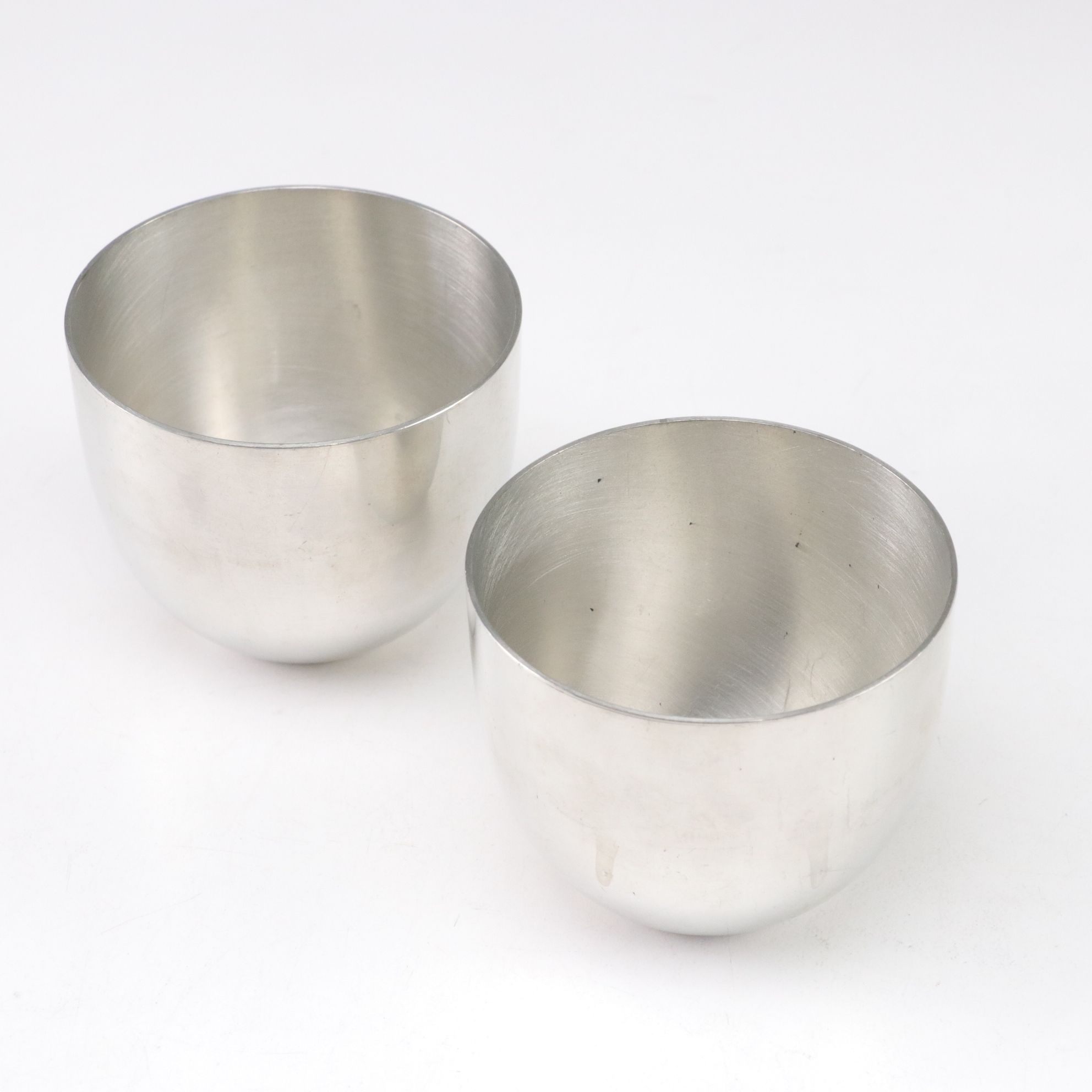 Two Steiff Pewter "Jefferson Cups" with Demitasse Cups and Bread Baskets