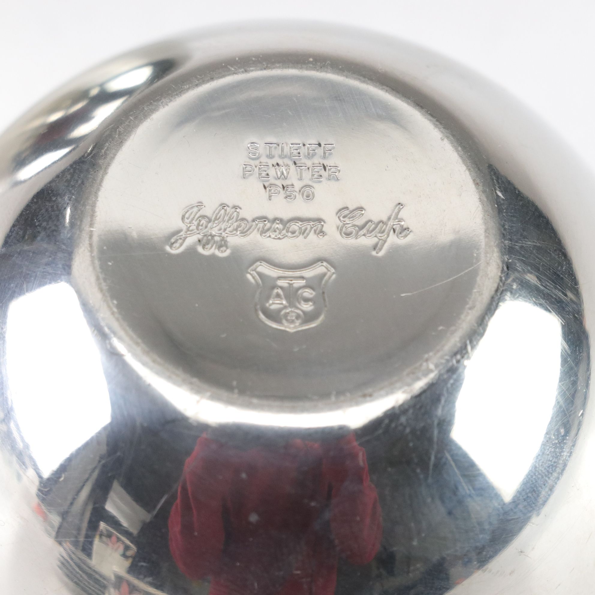 Two Steiff Pewter "Jefferson Cups" with Demitasse Cups and Bread Baskets