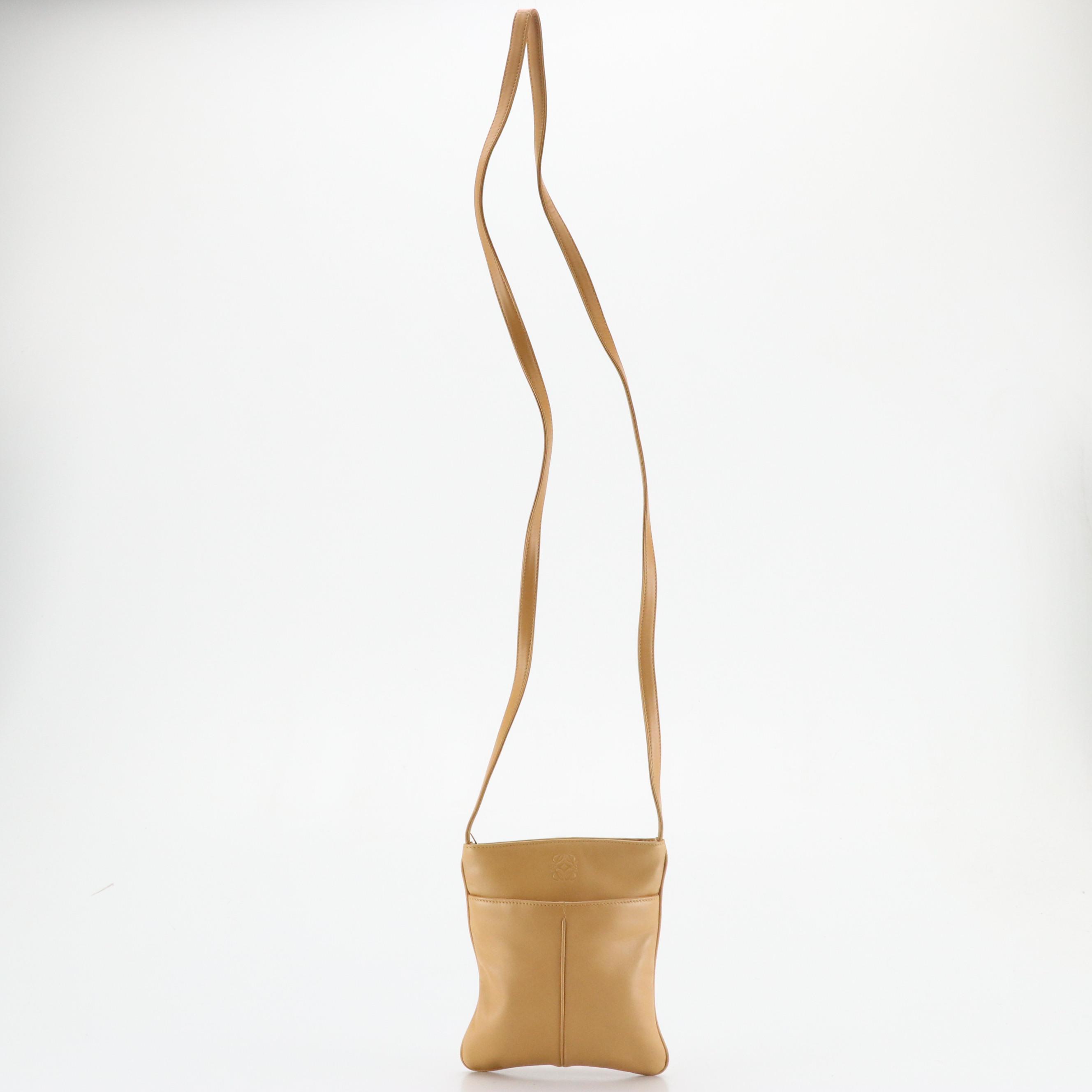 Loewe Beige Lambskin Leather Crossbody Pouch