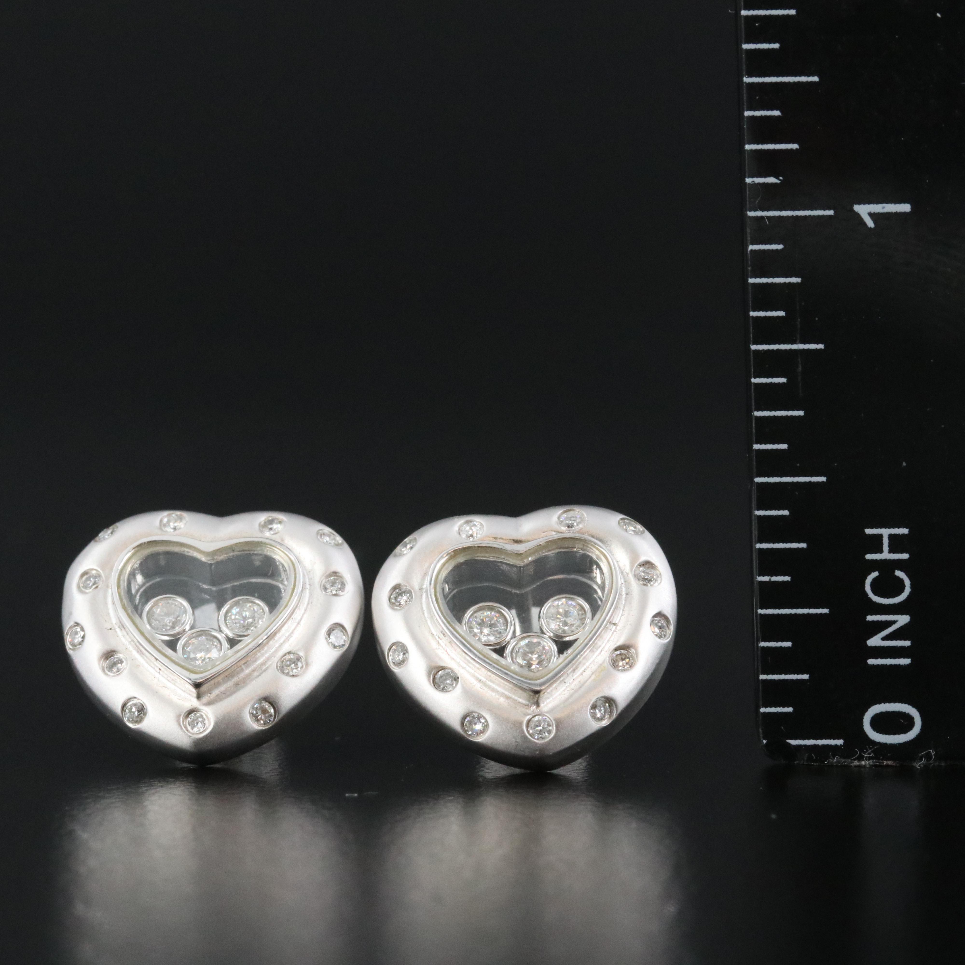 18K Heart Earrings with 0.36 CTW Floating Diamonds