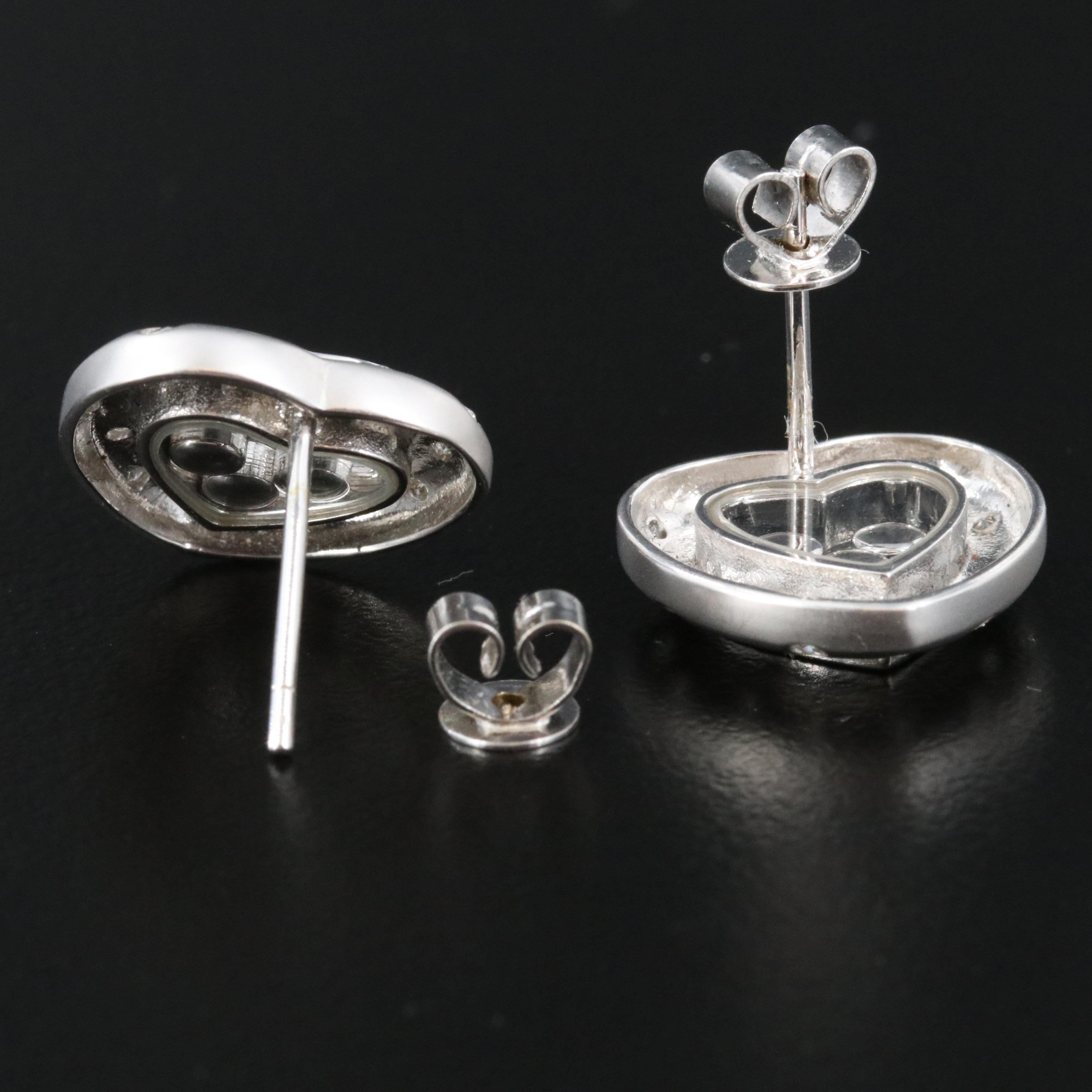 18K Heart Earrings with 0.36 CTW Floating Diamonds