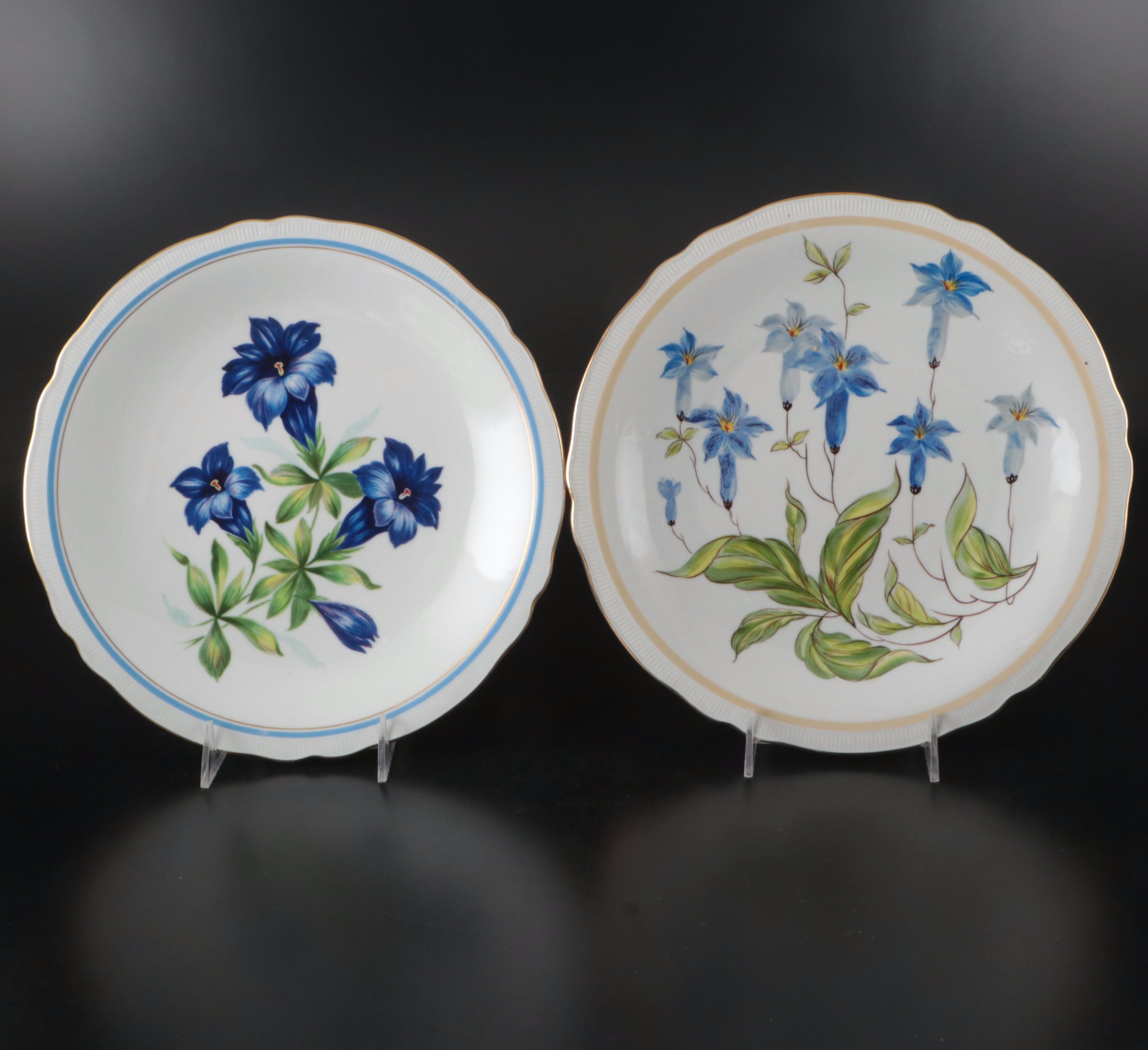 Schumann Blue Floral with Gold Gilt Trim Porcelain Teaware