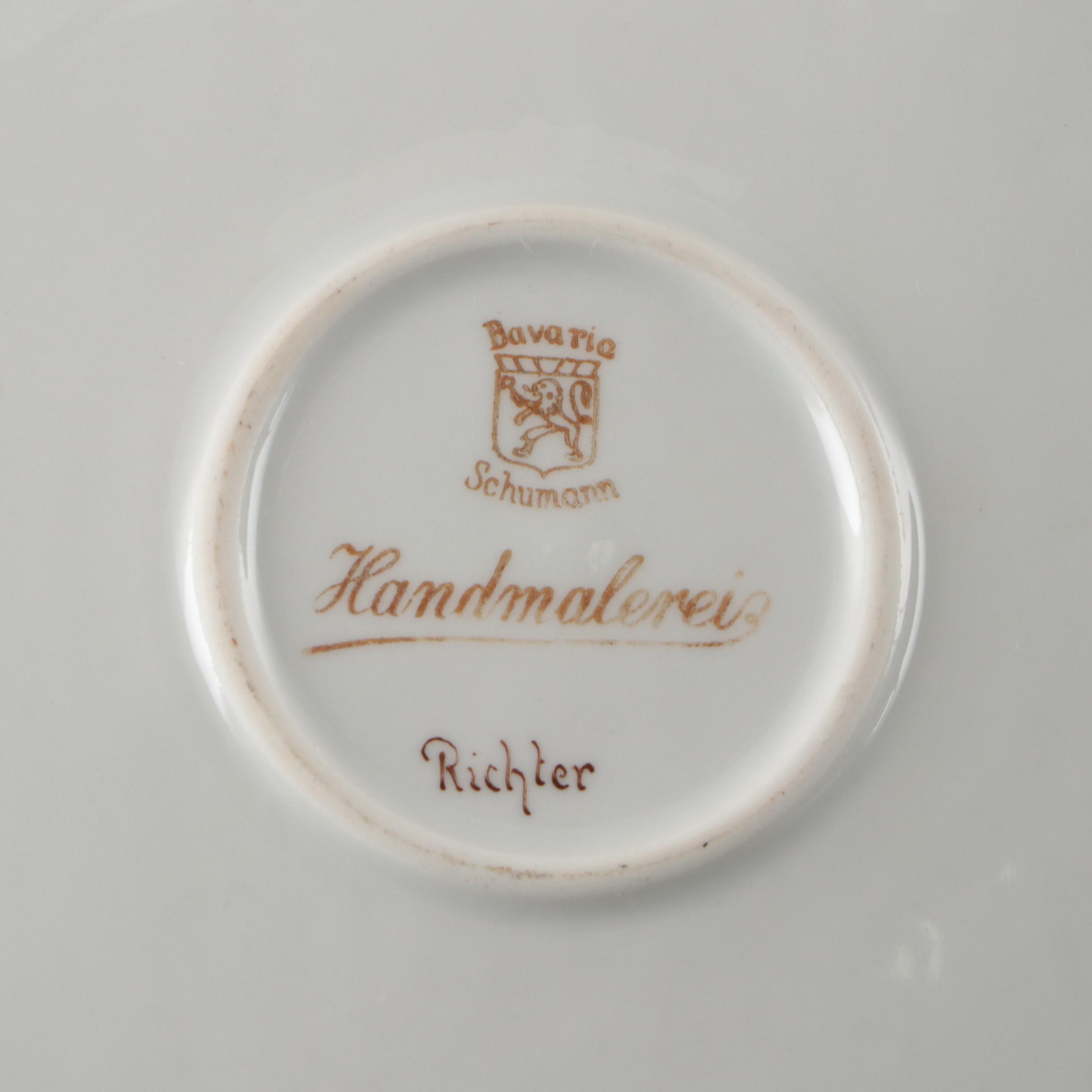 Schumann Blue Floral with Gold Gilt Trim Porcelain Teaware