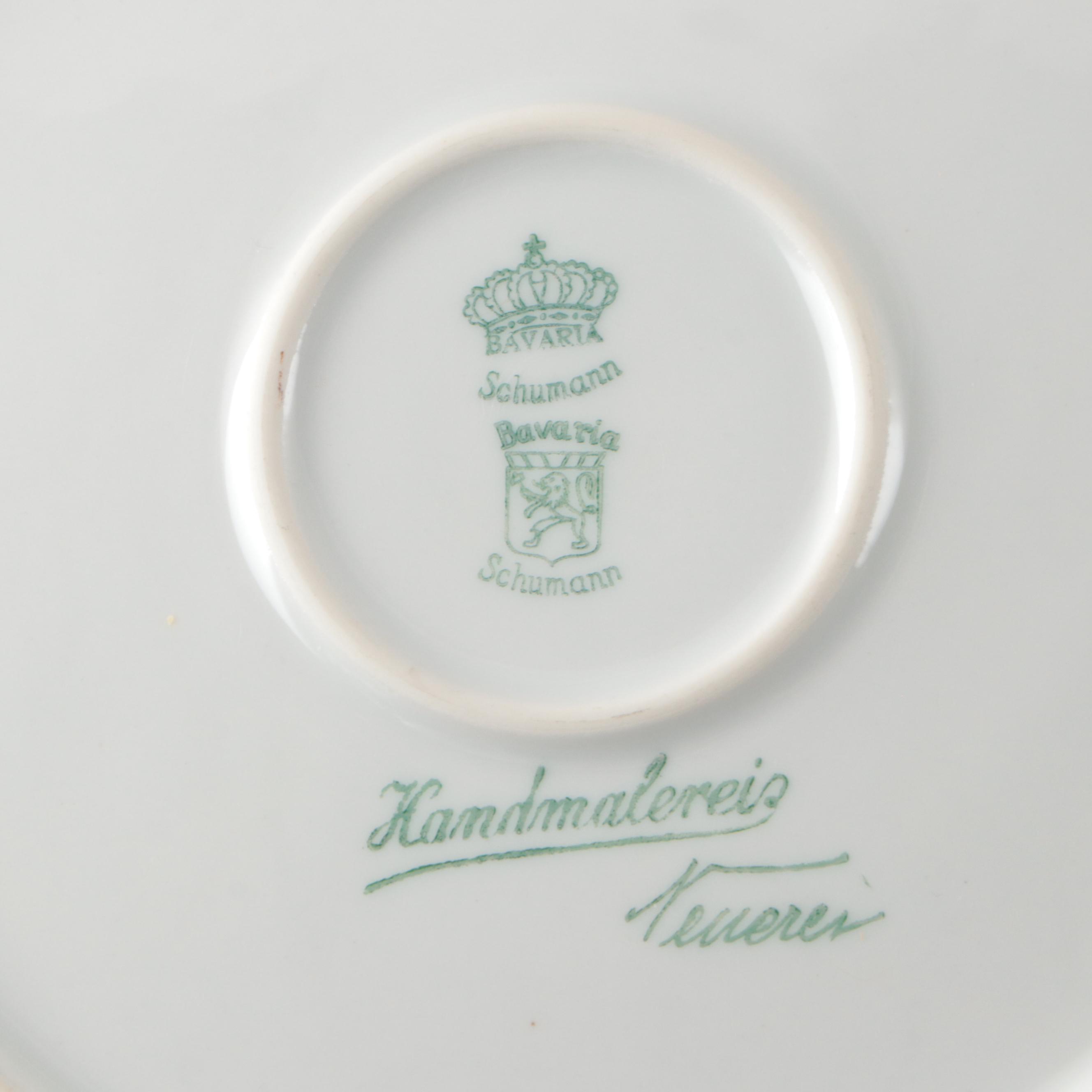 Schumann Blue Floral with Gold Gilt Trim Porcelain Teaware