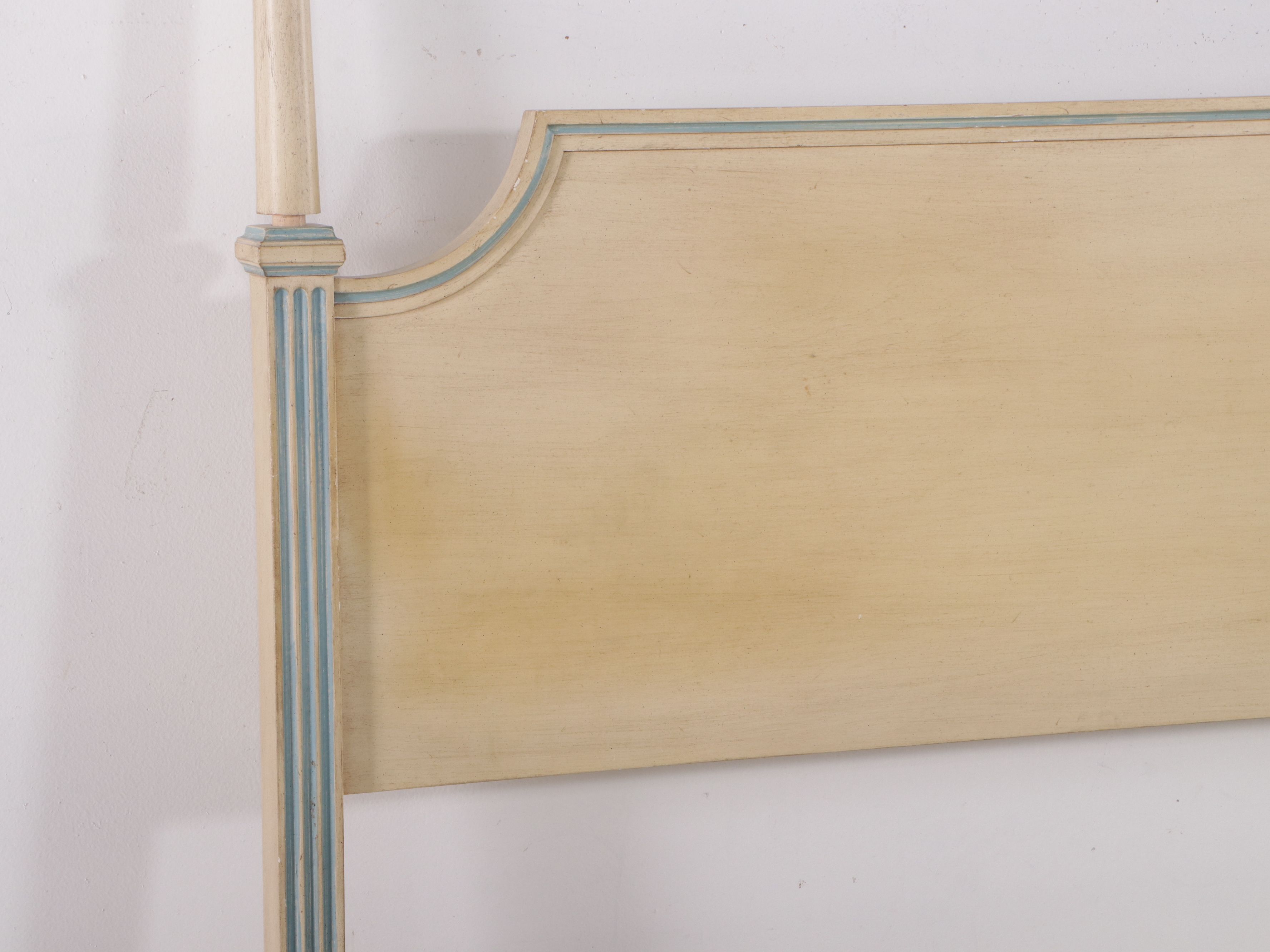 French Provincial Style Painted Wood Headboard, Mid to Late 20th Century