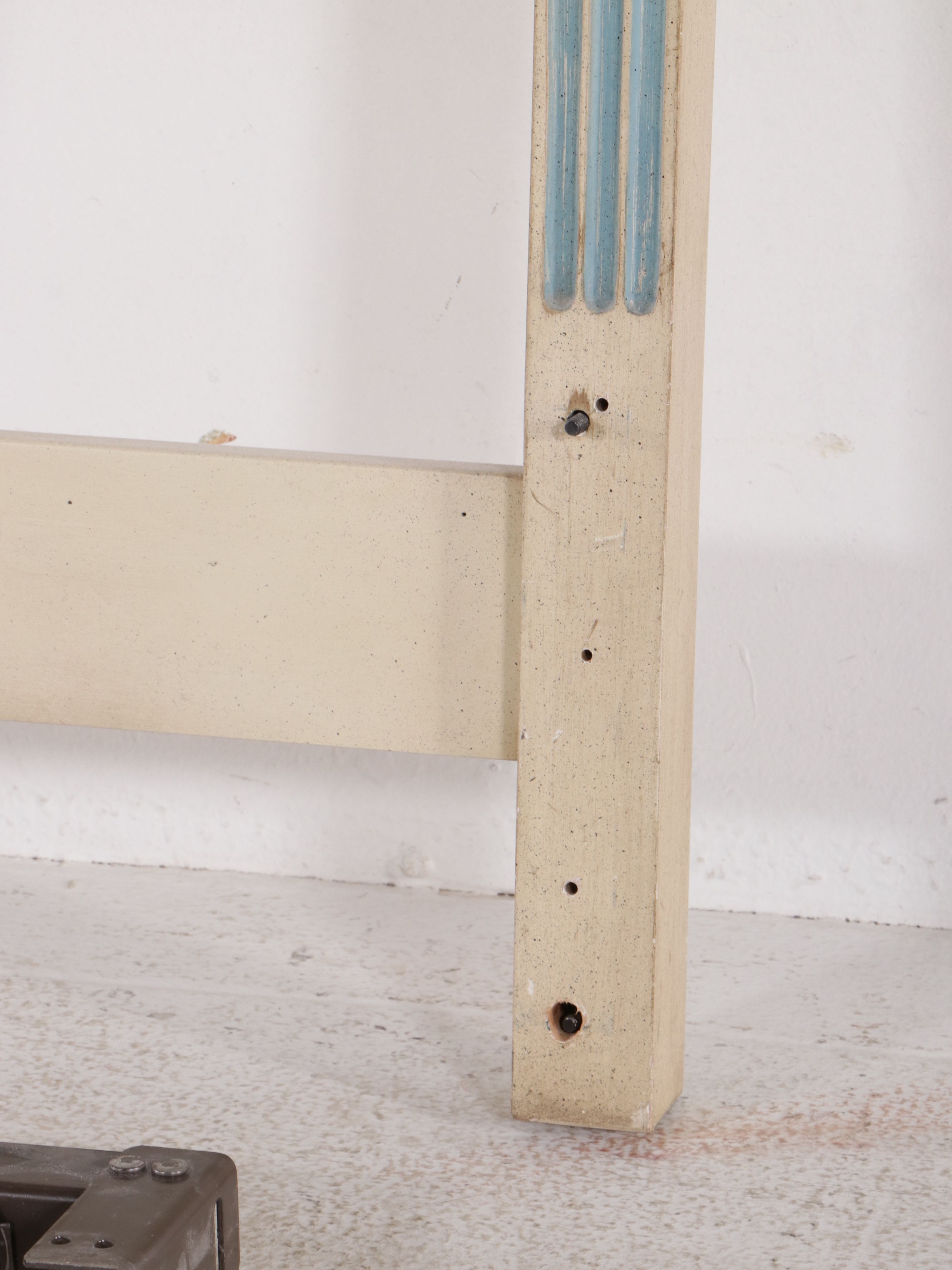 French Provincial Style Painted Wood Headboard, Mid to Late 20th Century