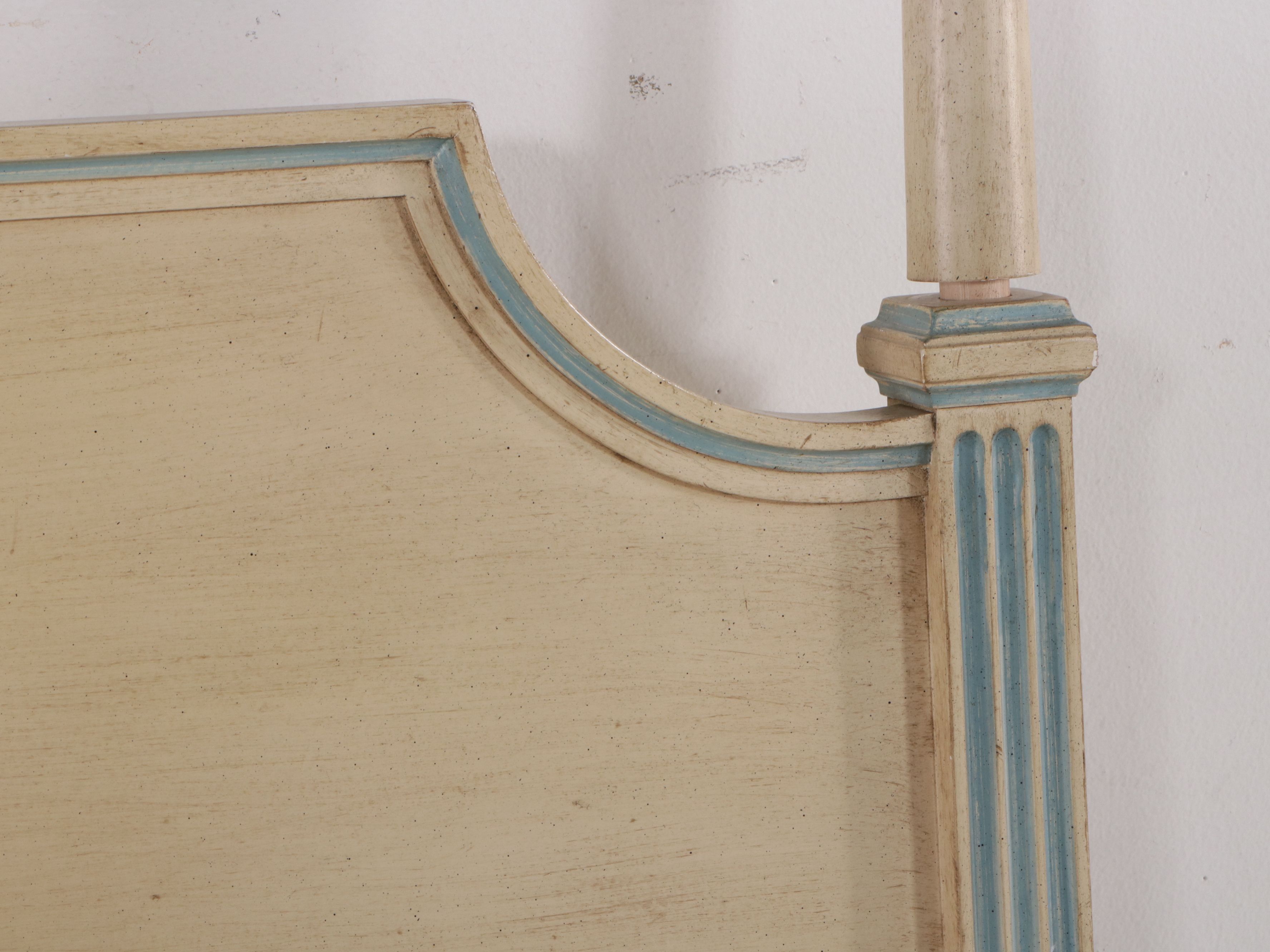 French Provincial Style Painted Wood Headboard, Mid to Late 20th Century