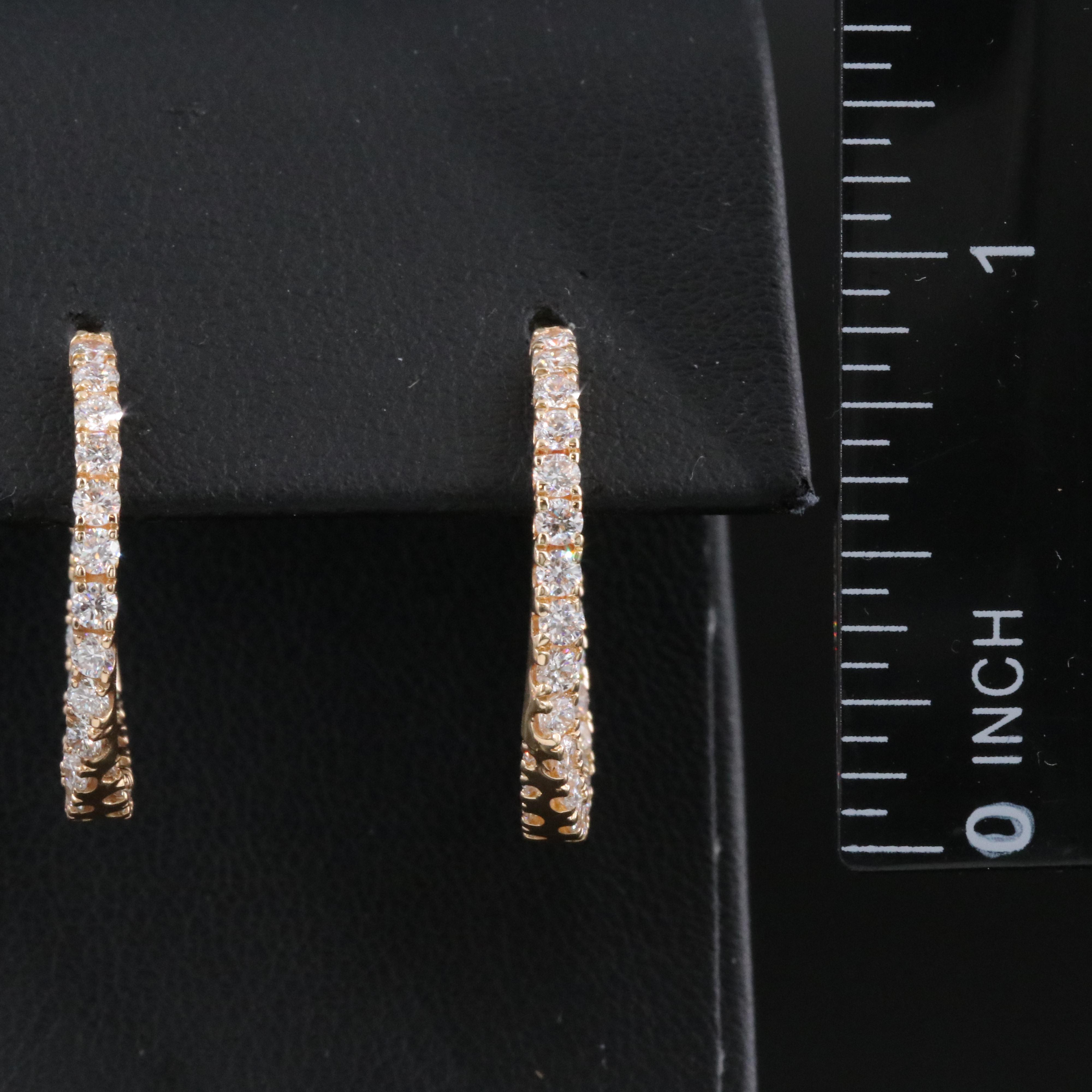 14K 1.12 CTW Lab Grown Diamond Half Hoop Earrings