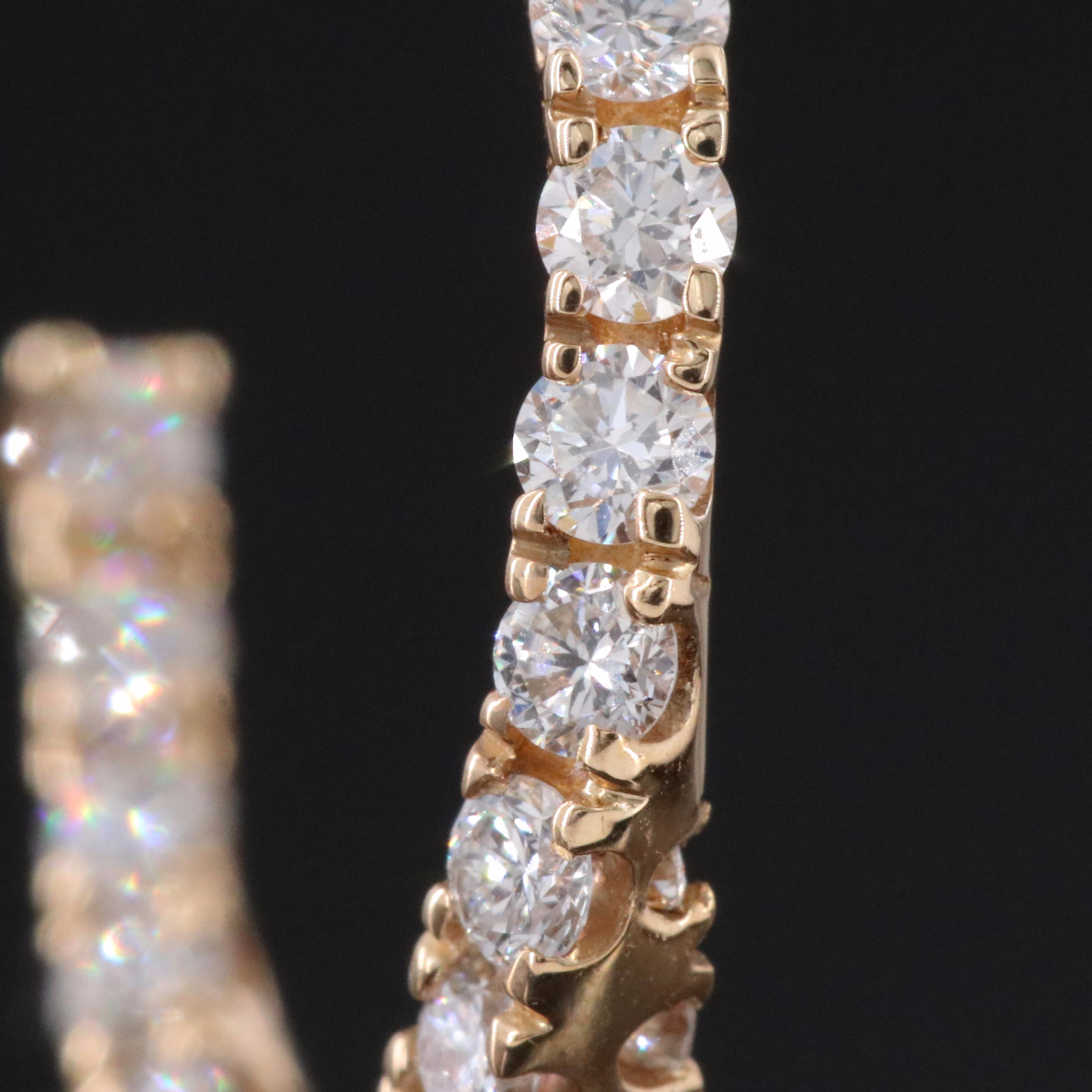 14K 1.12 CTW Lab Grown Diamond Half Hoop Earrings