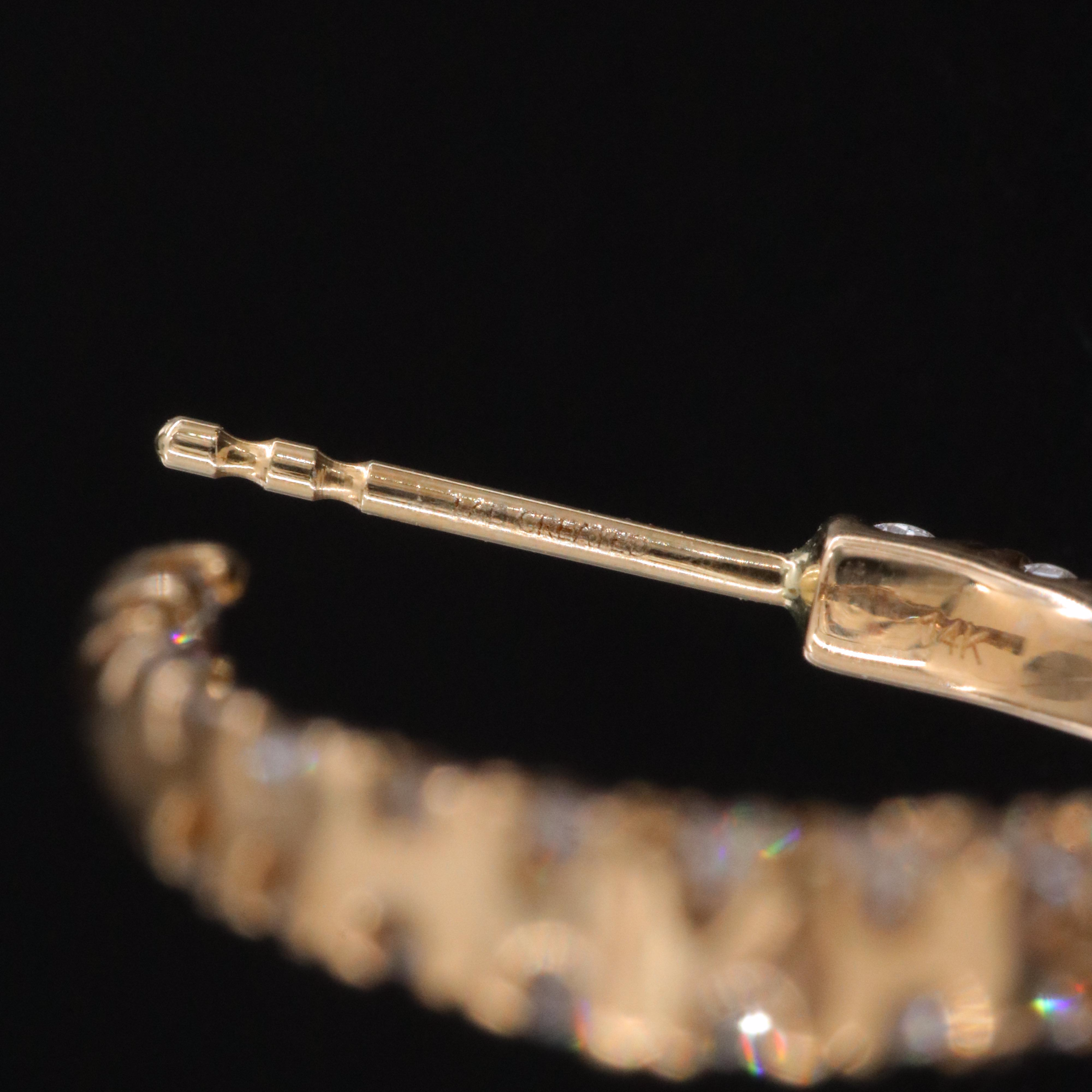 14K 1.12 CTW Lab Grown Diamond Half Hoop Earrings