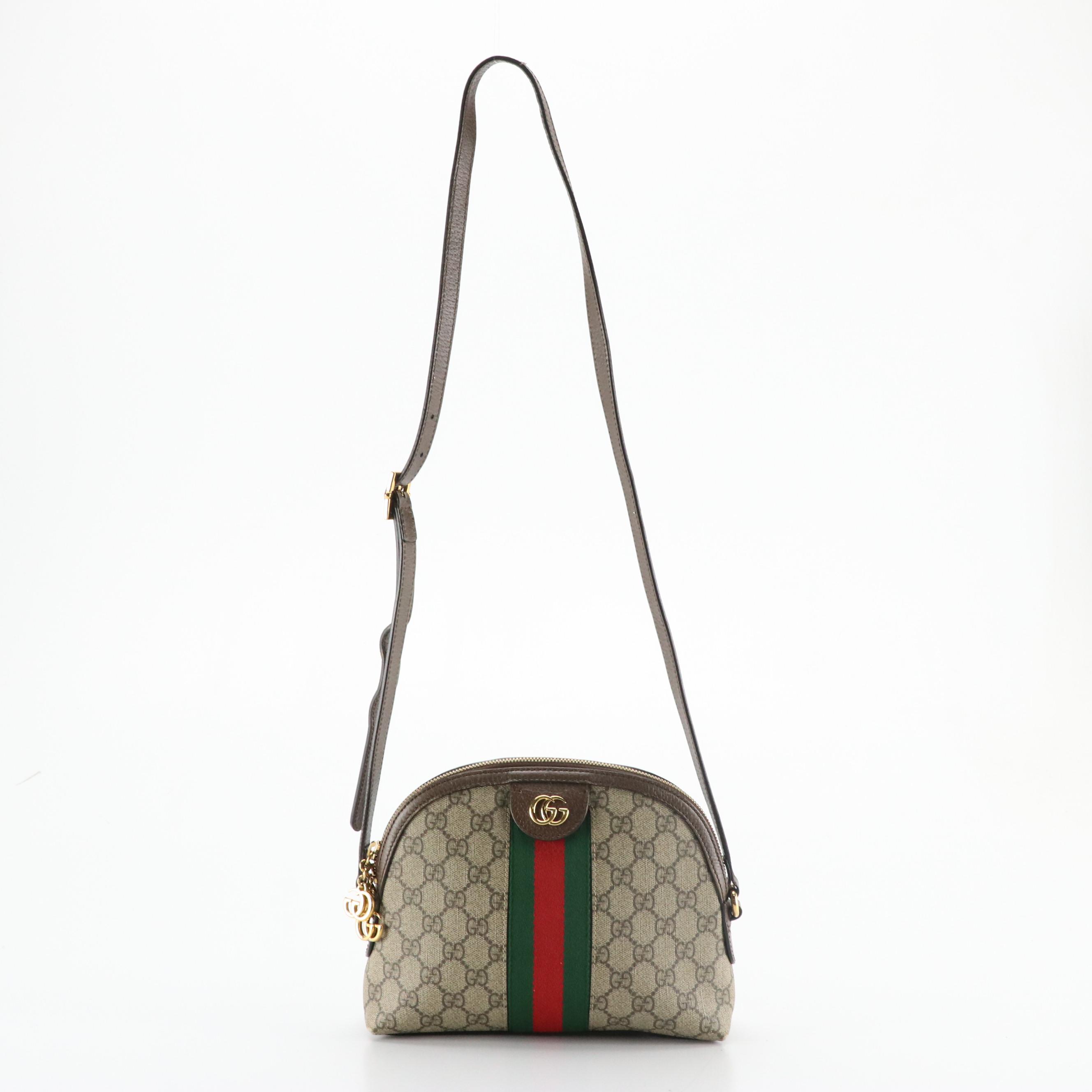 Gucci GG Supreme Canvas, Web Stripe, and Cinghiale Leather Bag