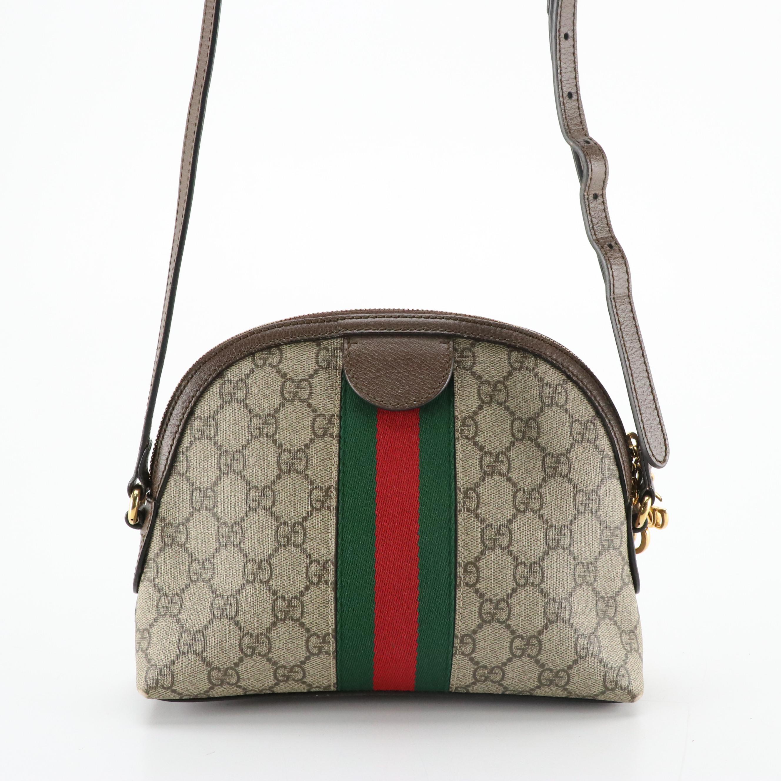 Gucci GG Supreme Canvas, Web Stripe, and Cinghiale Leather Bag