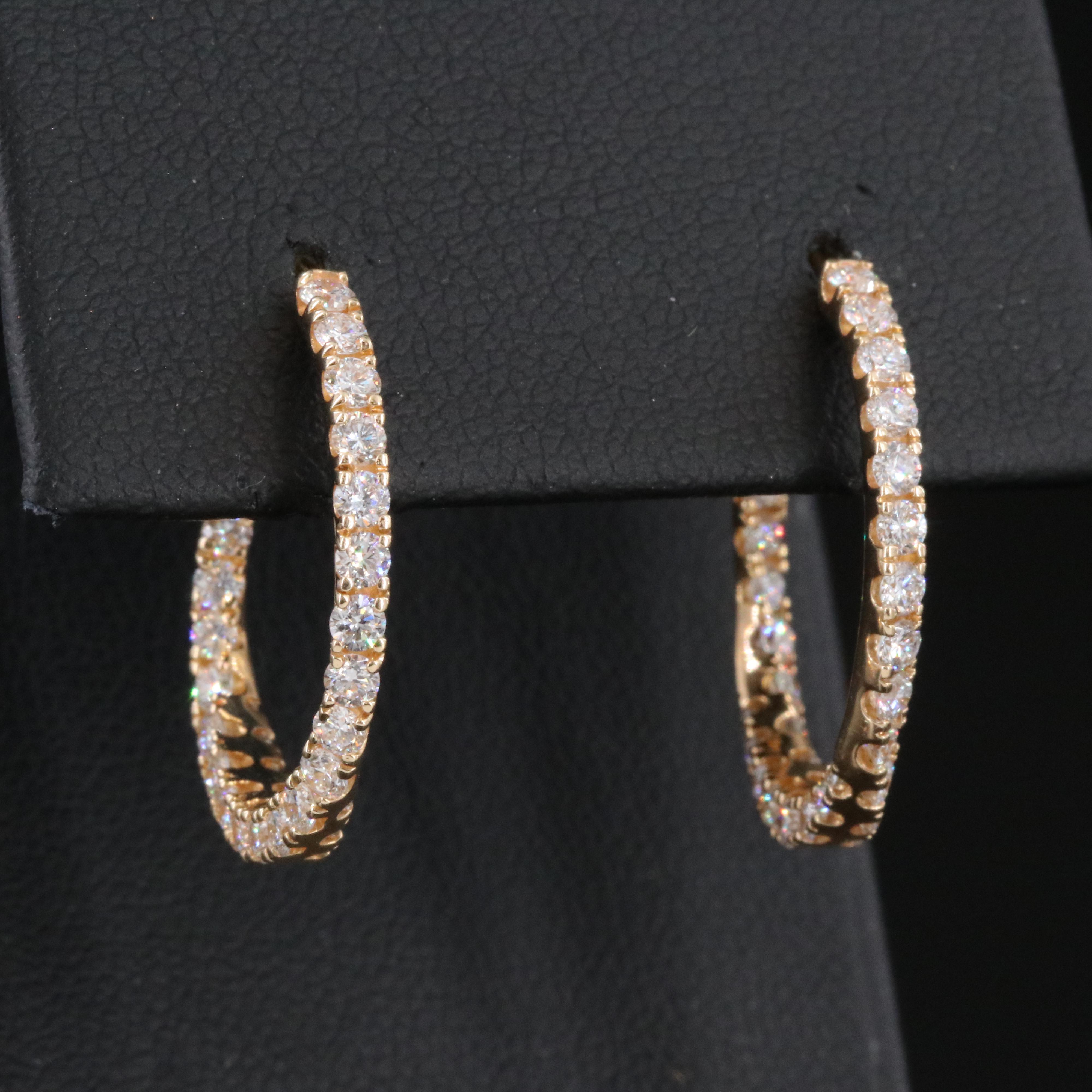 14K 1.12 CTW Lab Grown Diamond Half Hoop Earrings