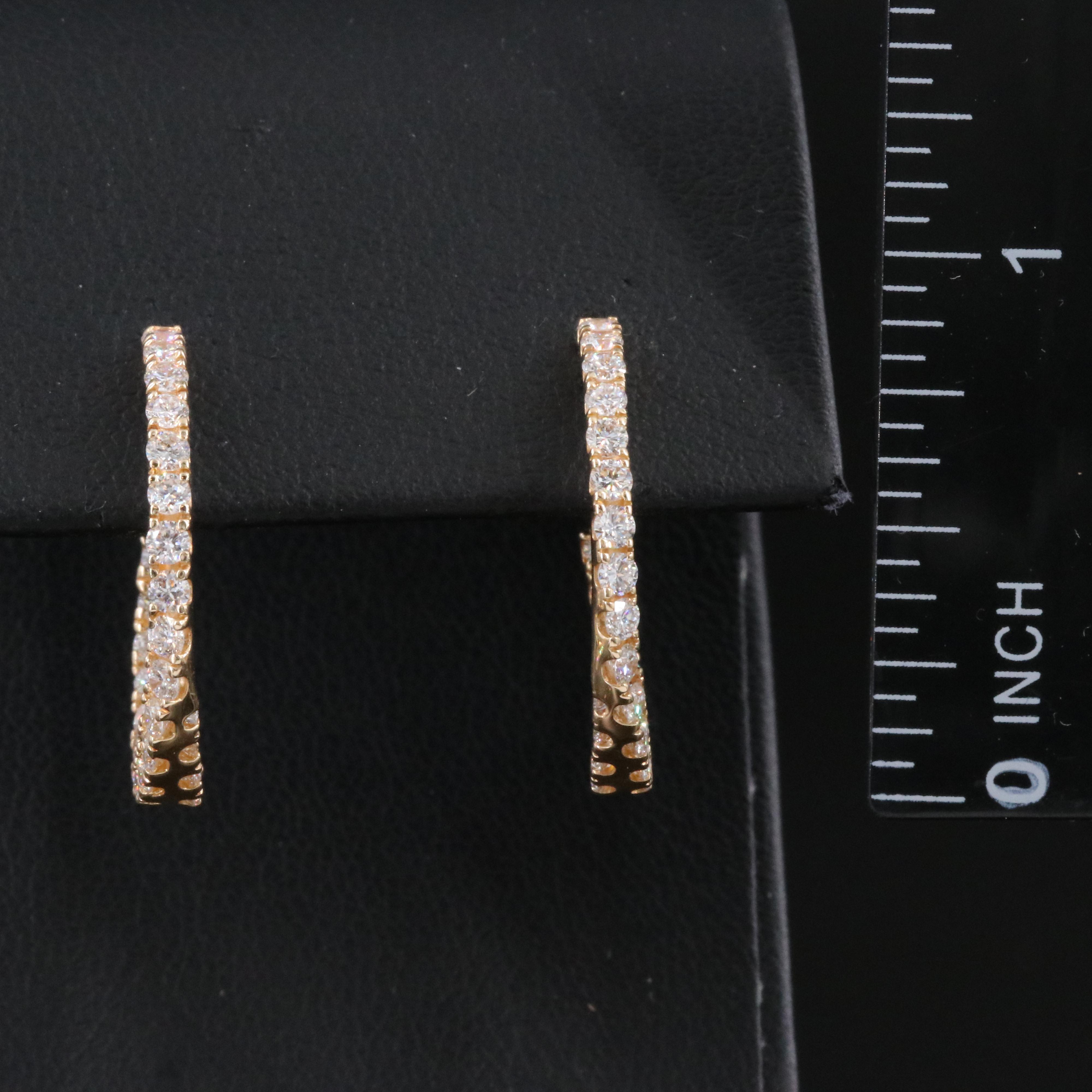 14K 1.12 CTW Lab Grown Diamond Half Hoop Earrings