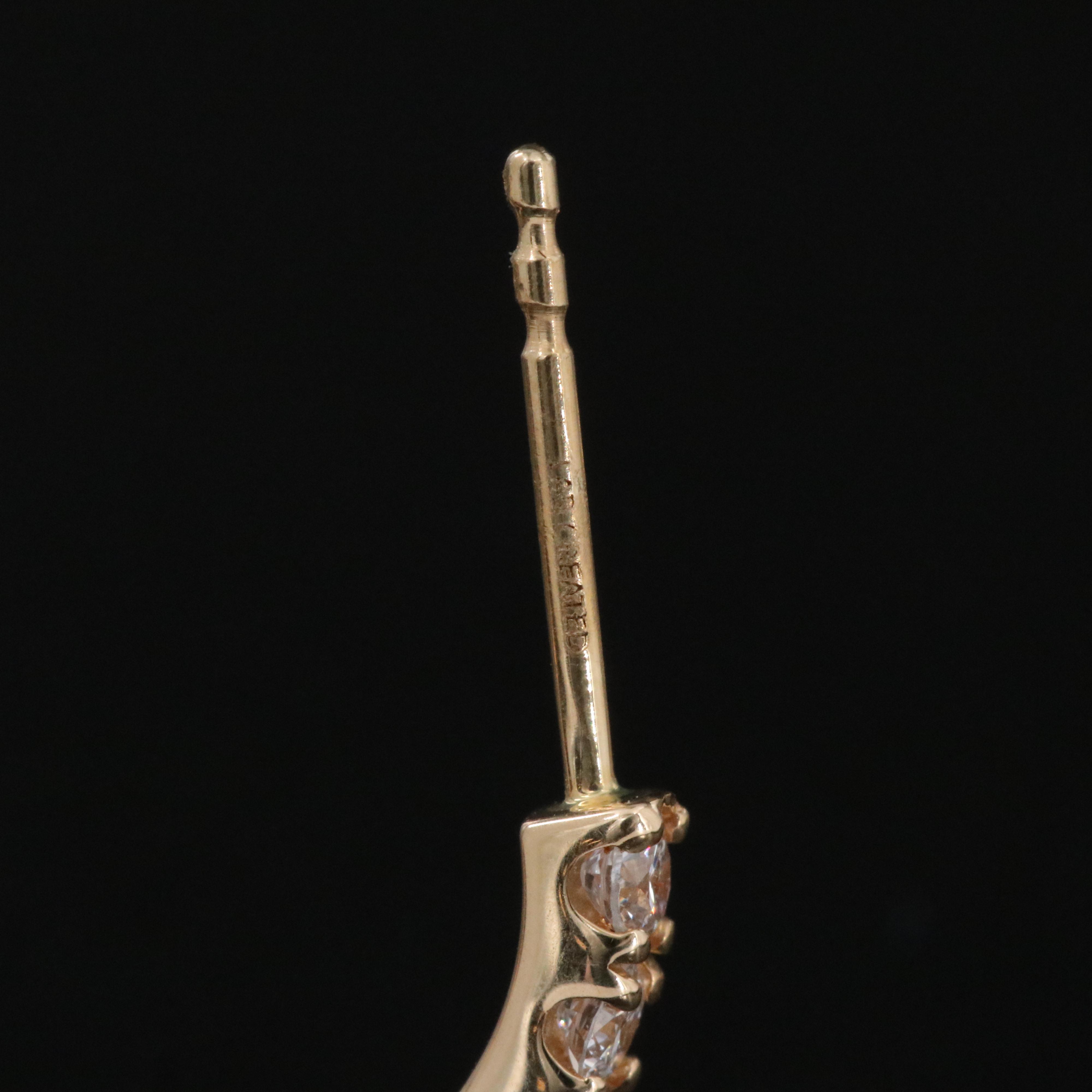 14K 1.12 CTW Lab Grown Diamond Half Hoop Earrings