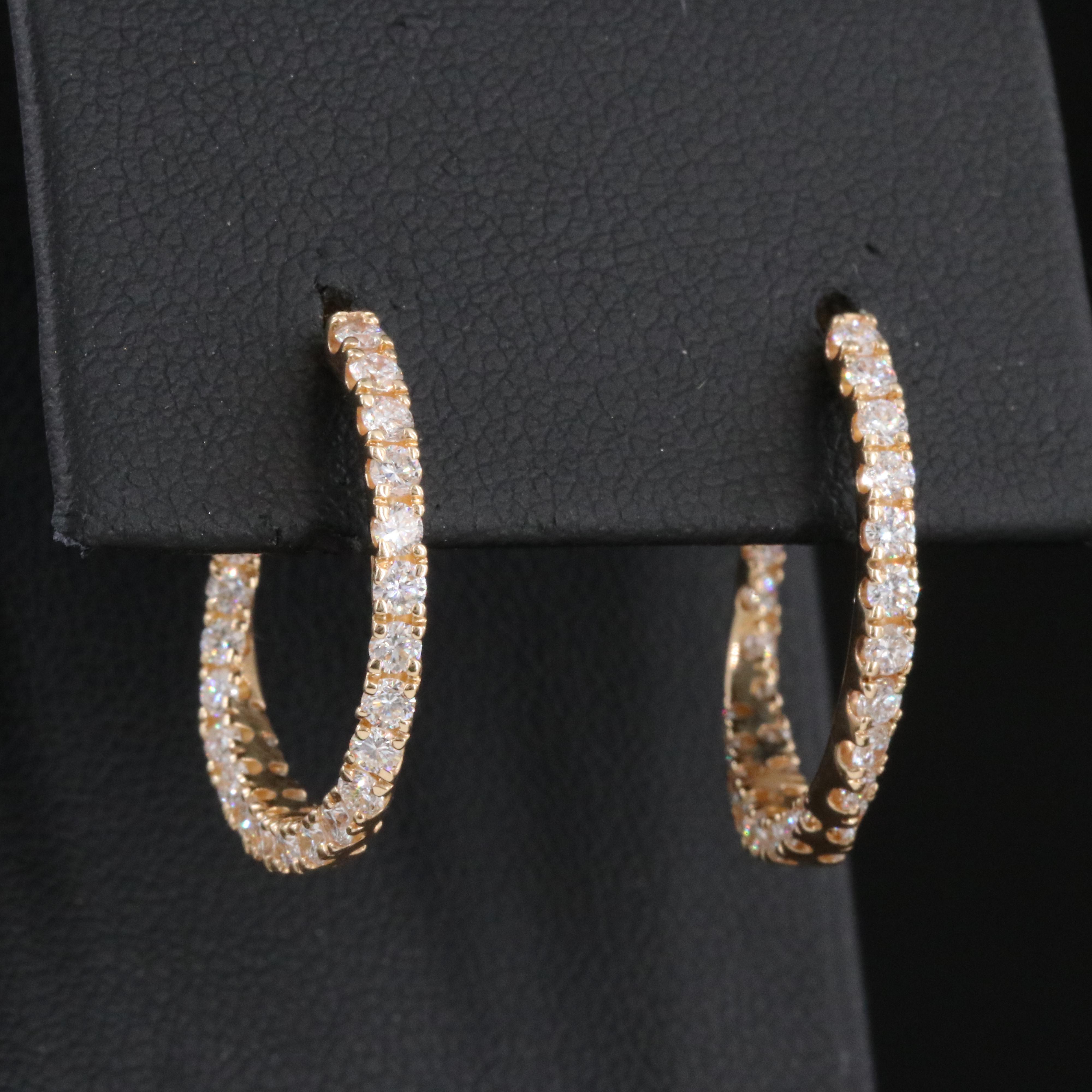 14K 1.12 CTW Lab Grown Diamond Half Hoop Earrings