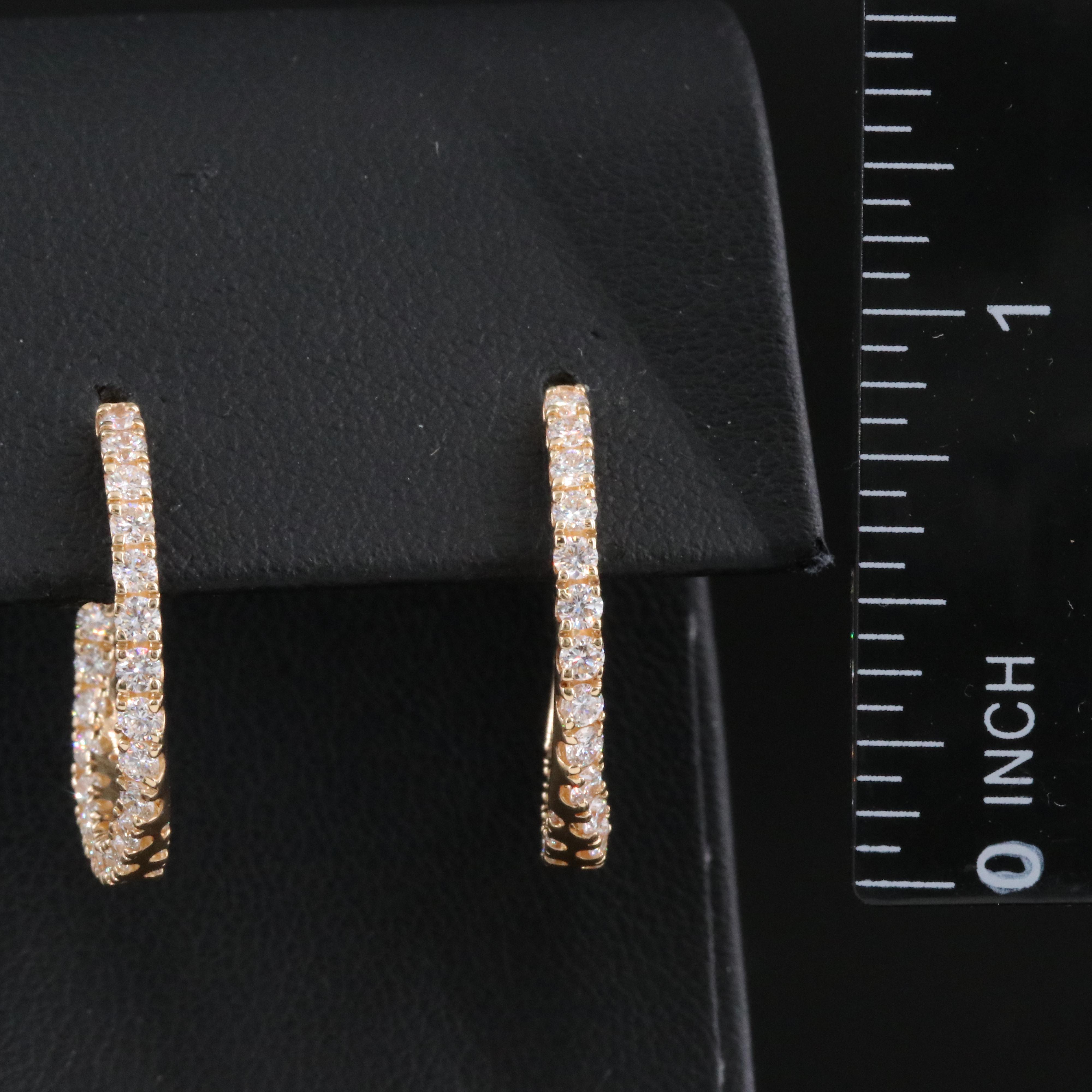 14K 1.12 CTW Lab Grown Diamond Half Hoop Earrings
