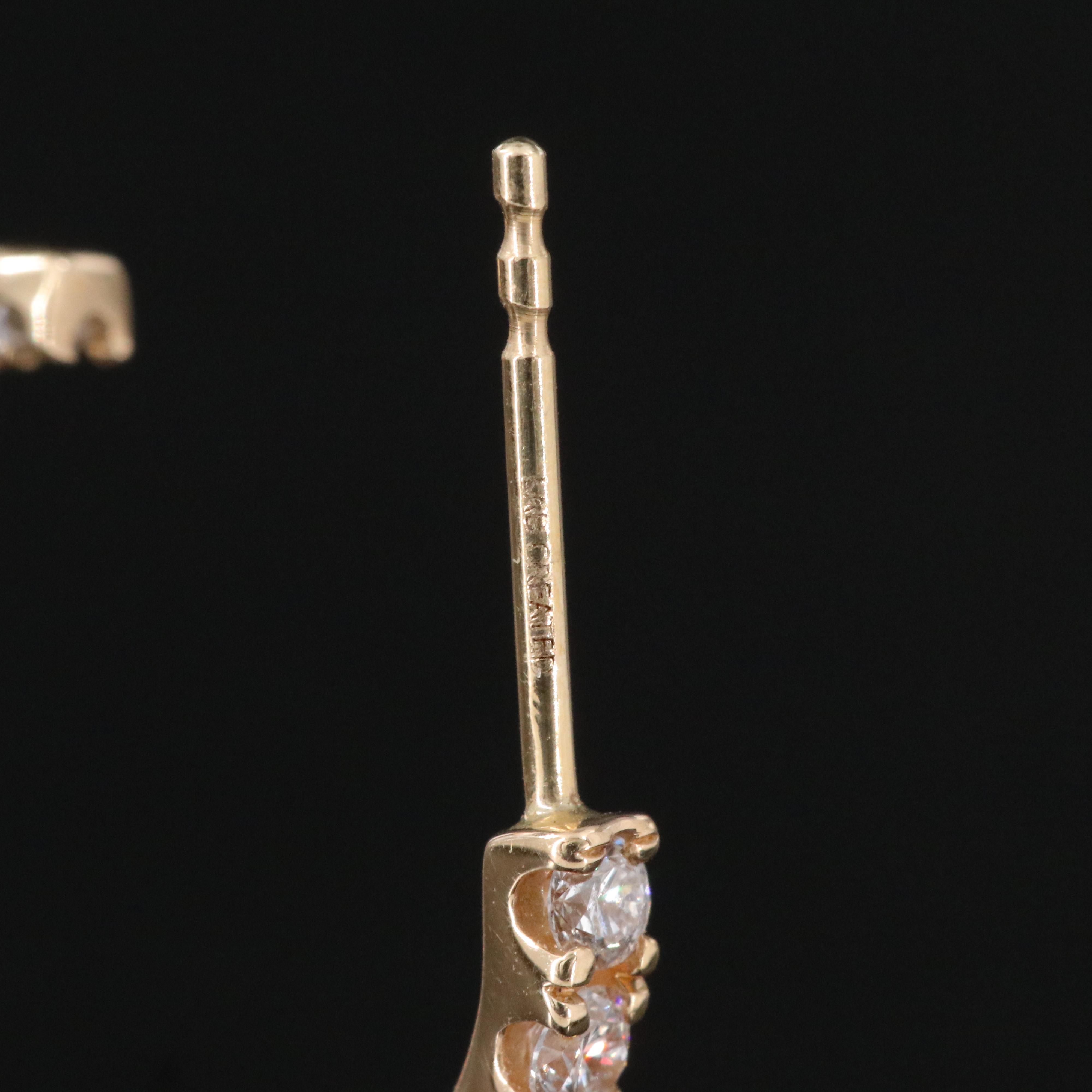 14K 1.12 CTW Lab Grown Diamond Half Hoop Earrings