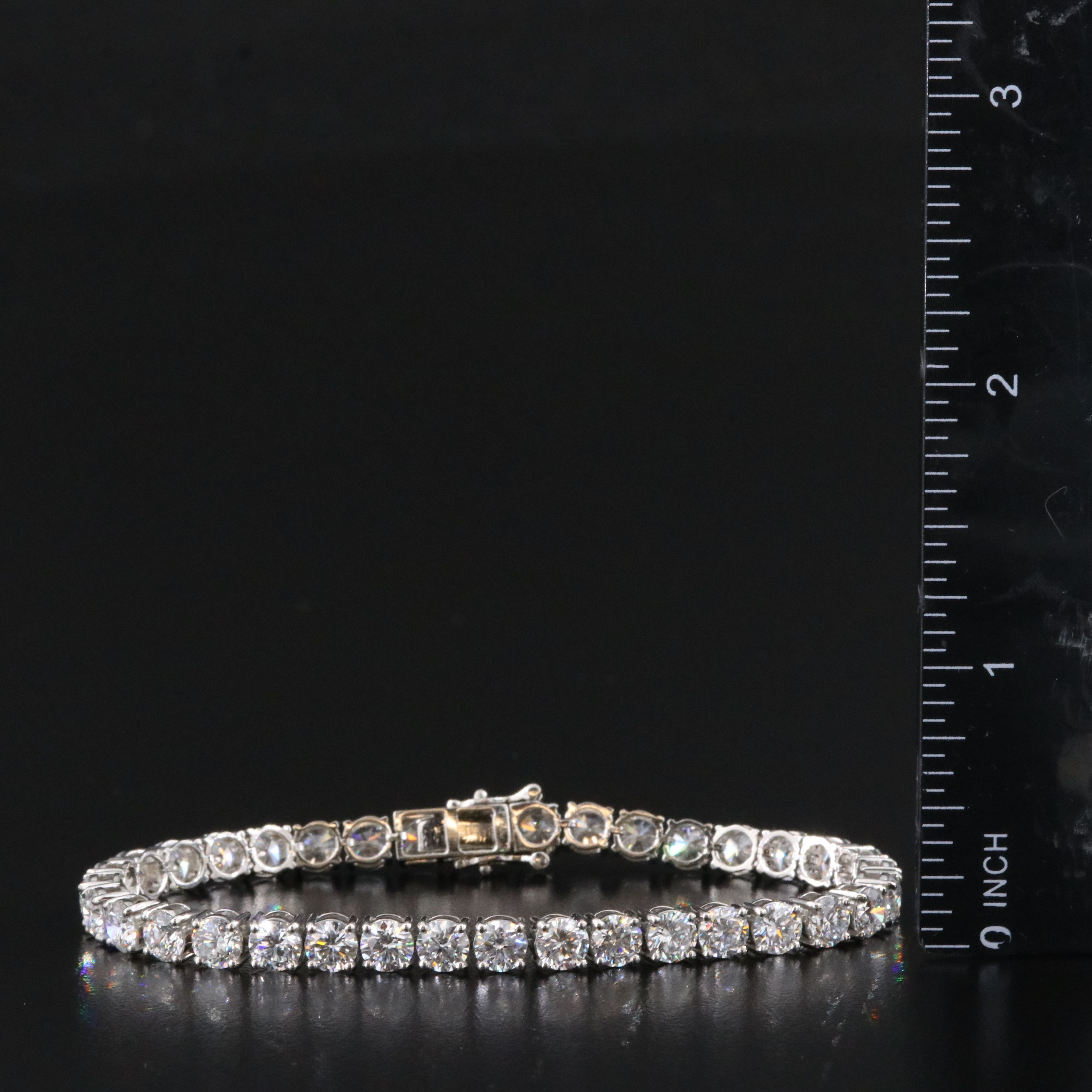 Platinum 14.03 CTW Lab Grown Diamond Line Bracelet