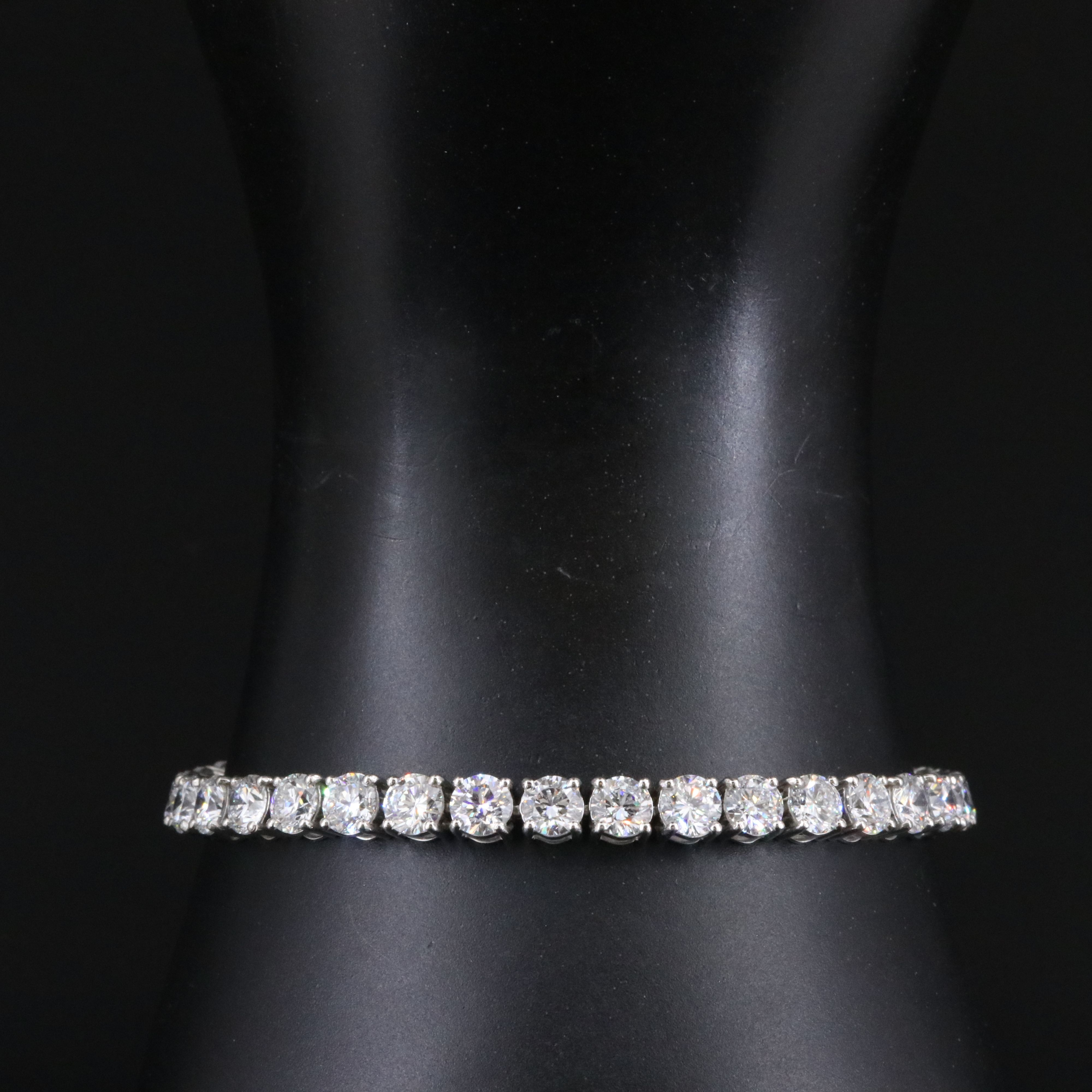 Platinum 14.03 CTW Lab Grown Diamond Line Bracelet