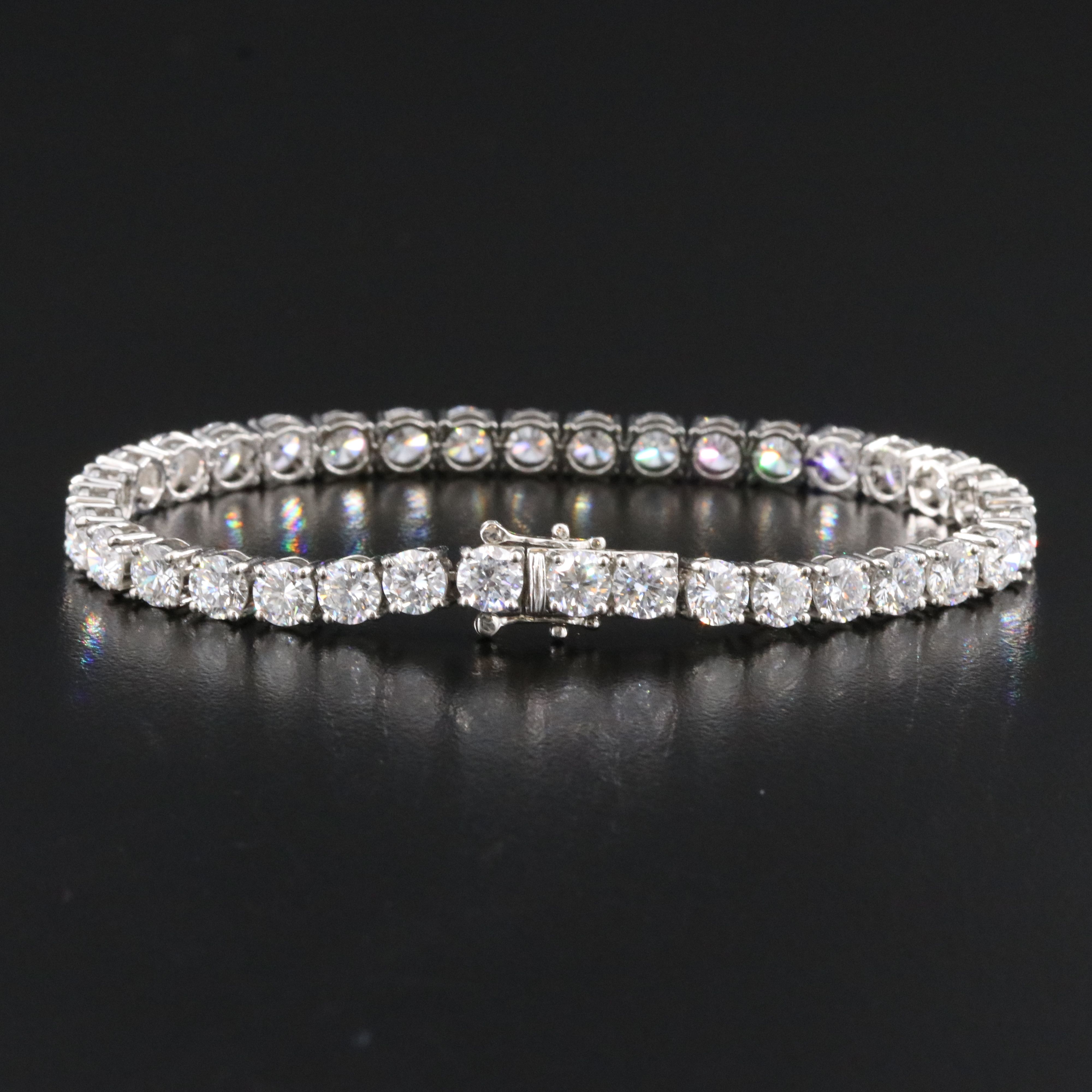 Platinum 14.03 CTW Lab Grown Diamond Line Bracelet