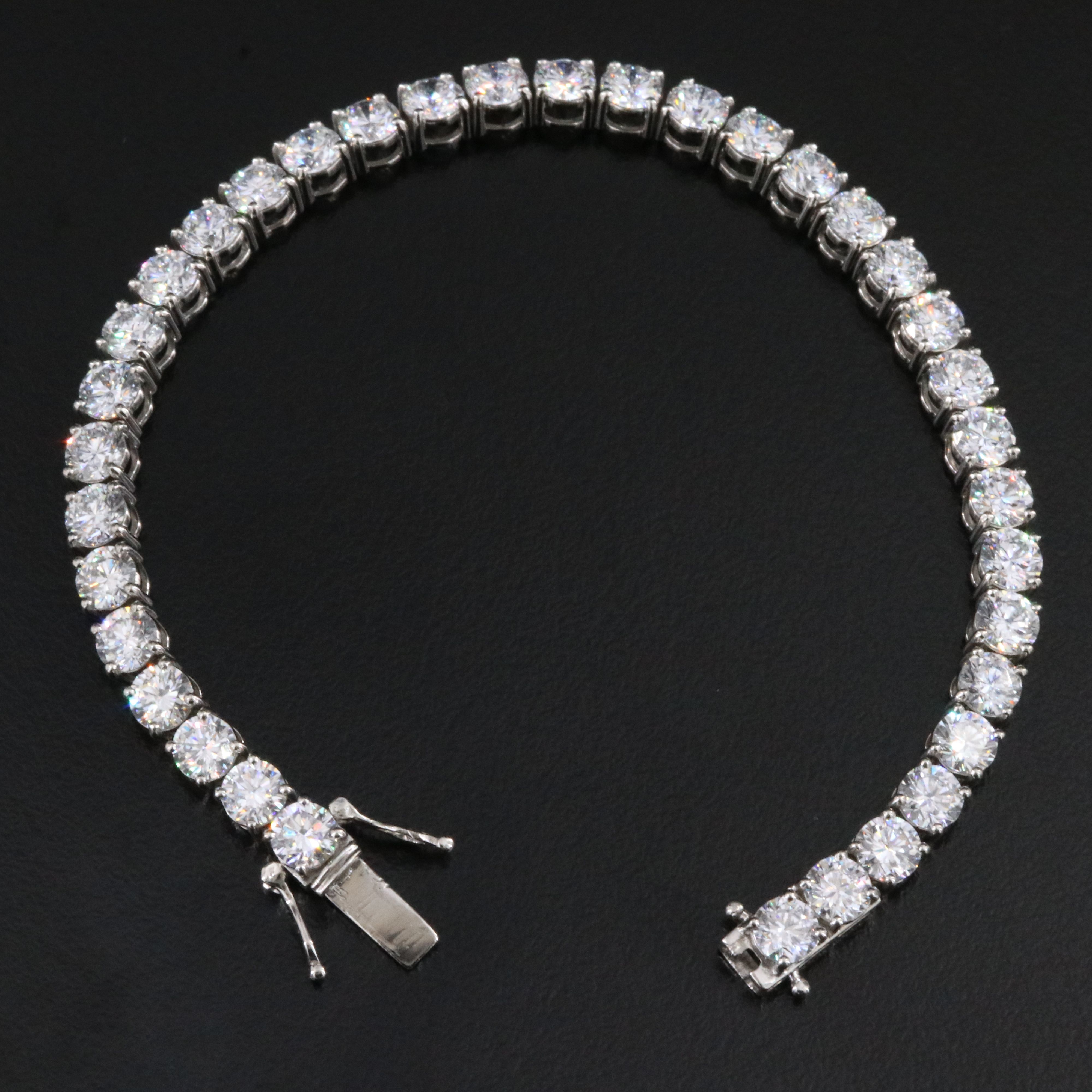 Platinum 14.03 CTW Lab Grown Diamond Line Bracelet