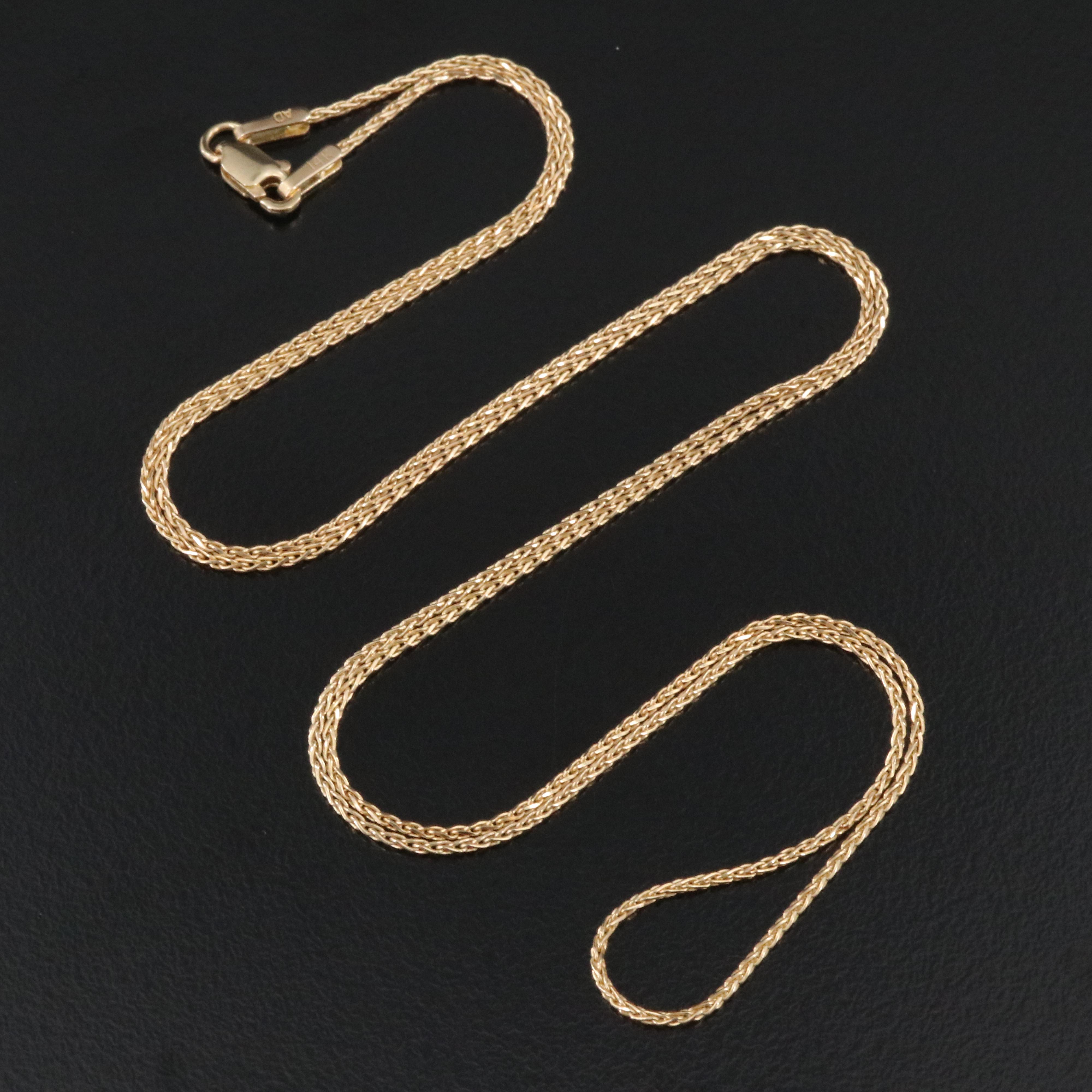 14K Wheat Chain Necklace