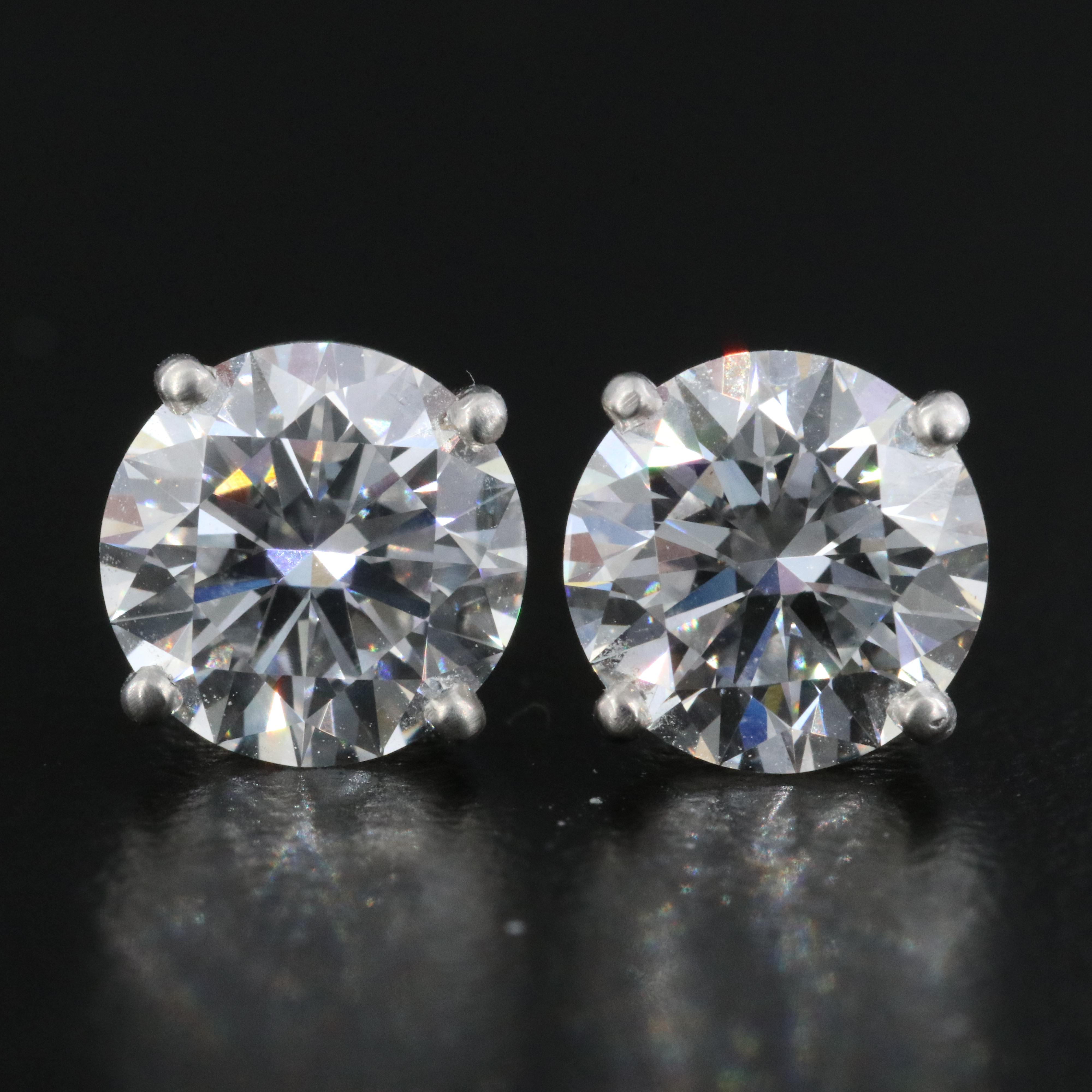 Platinum 3.17 CTW Lab Grown Diamond Stud Earrings with Online IGI Reports