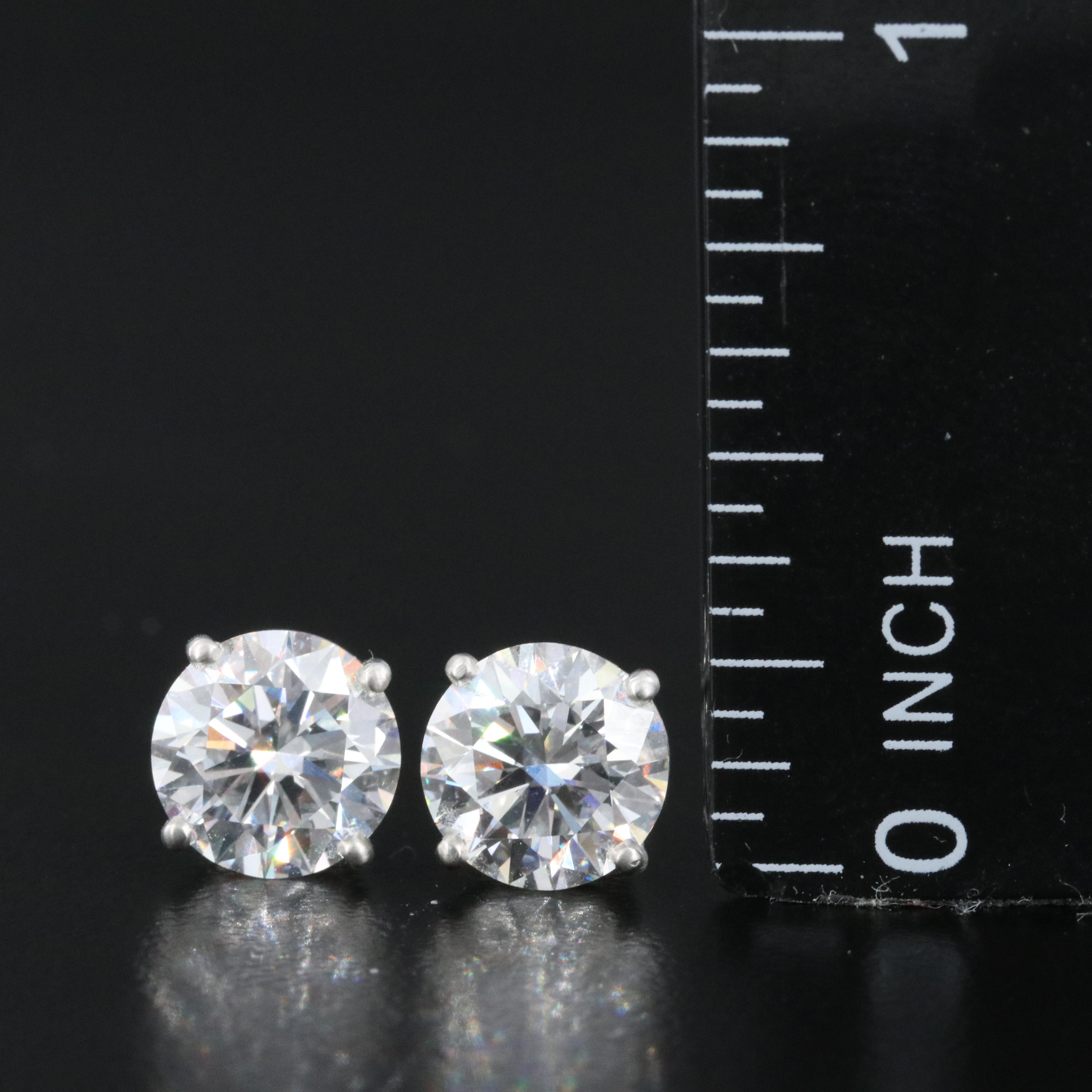 Platinum 3.17 CTW Lab Grown Diamond Stud Earrings with Online IGI Reports