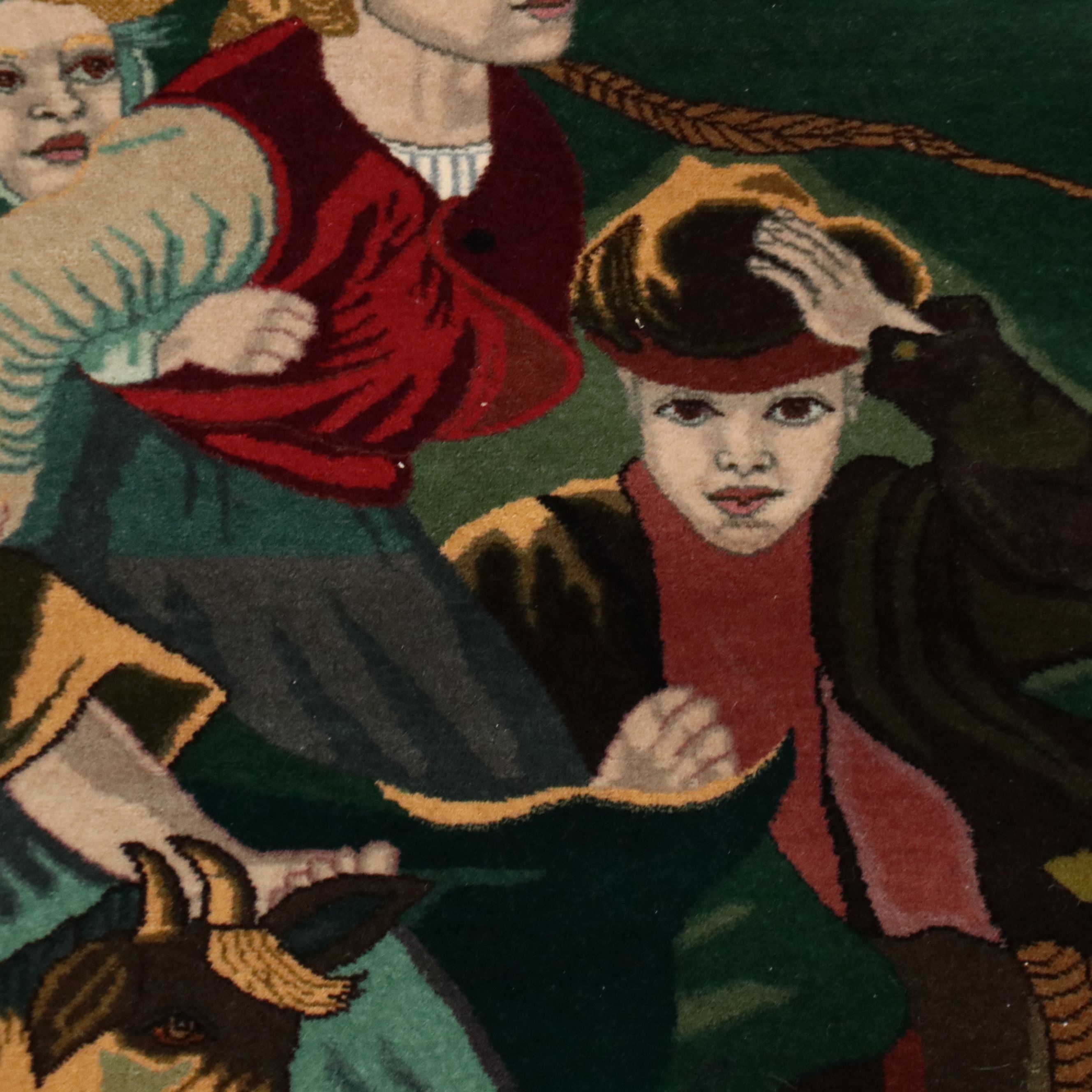 3'2 x 5'3 Hand-Knotted Persian Tabriz Pictorial Area Rug