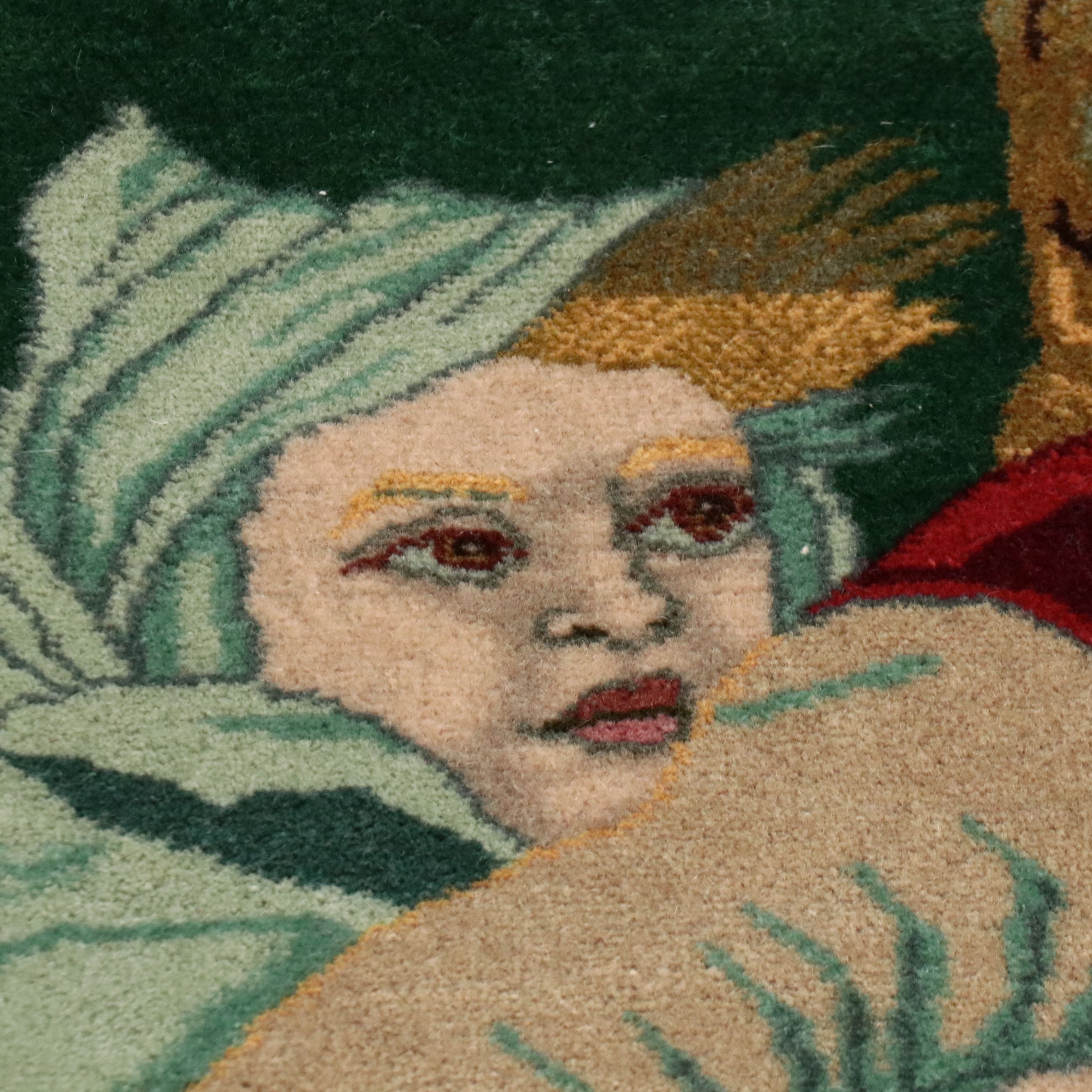 3'2 x 5'3 Hand-Knotted Persian Tabriz Pictorial Area Rug