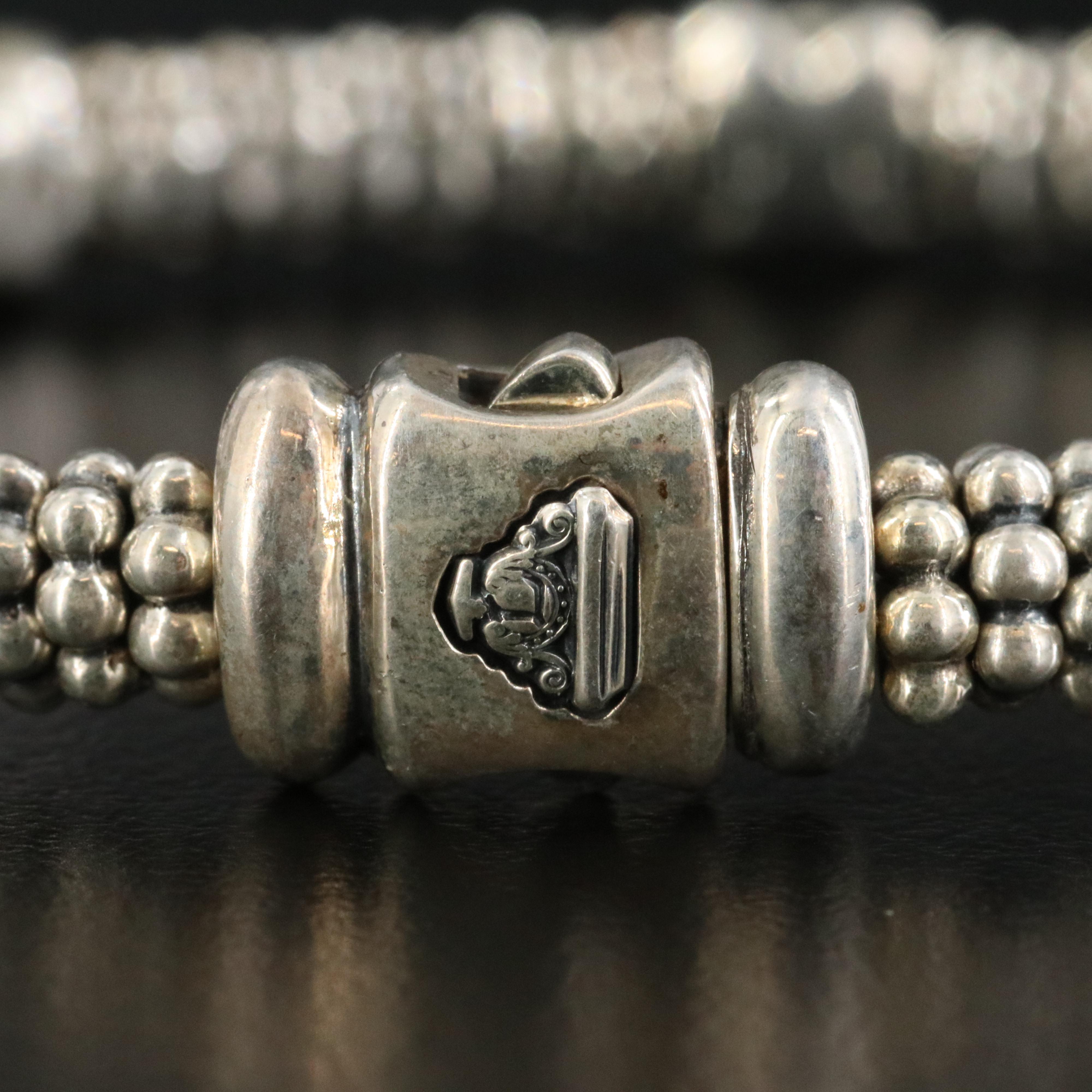 Lagos Embrace Sterling Triple X Station Caviar Bracelet