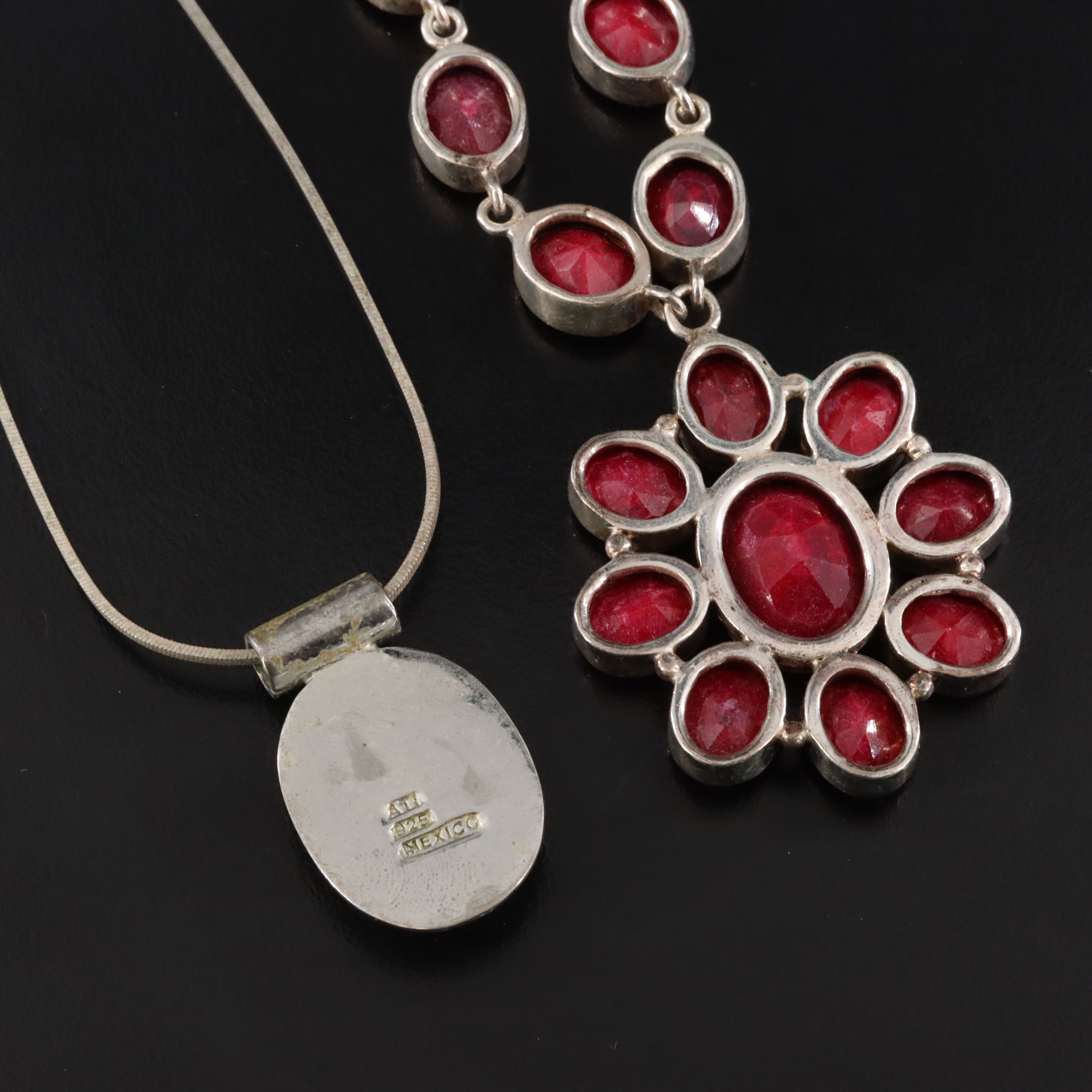 Sterling Necklace Collection Featuring Amethyst, Corundum and Pearl