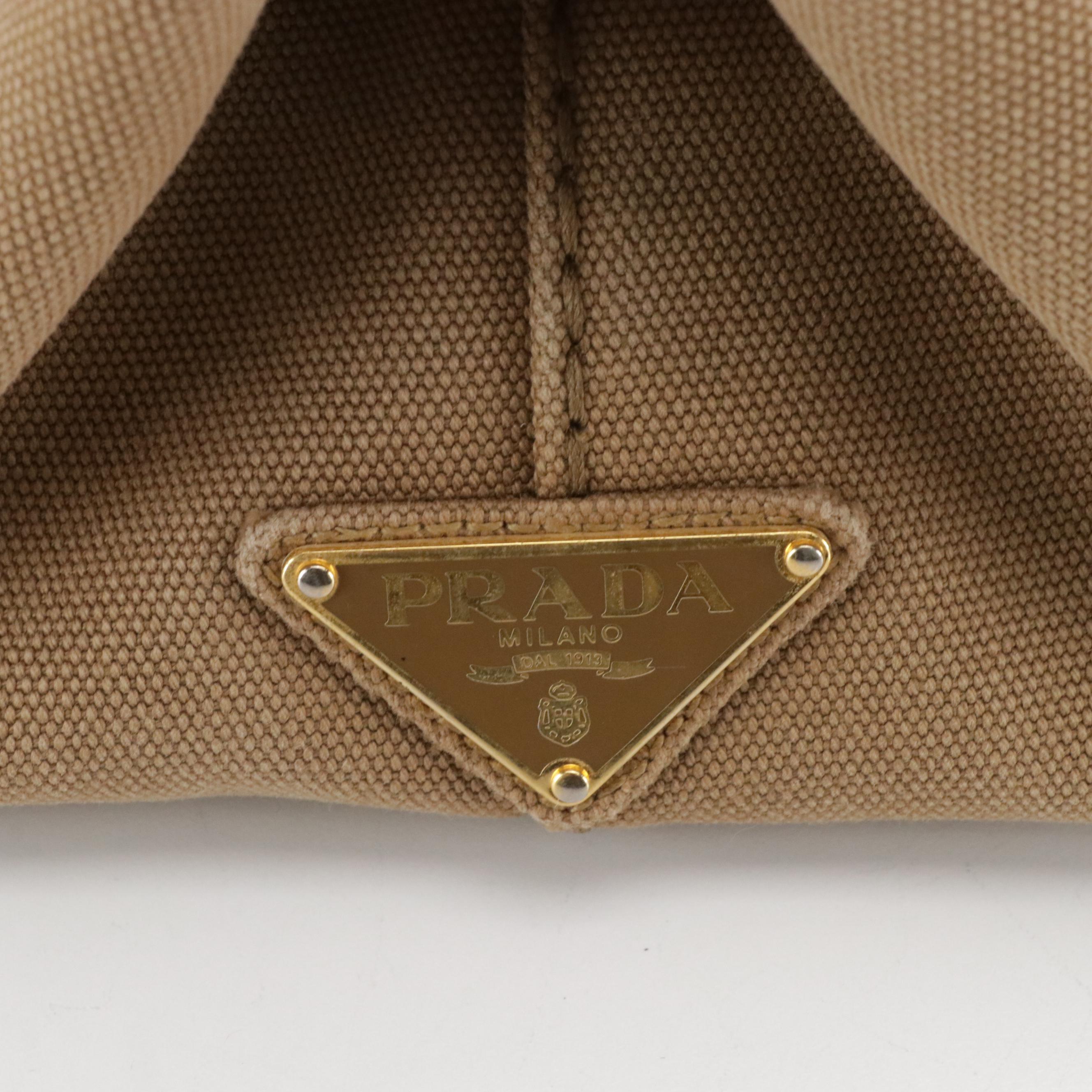 Prada Tobacco Canapa Canvas Tote