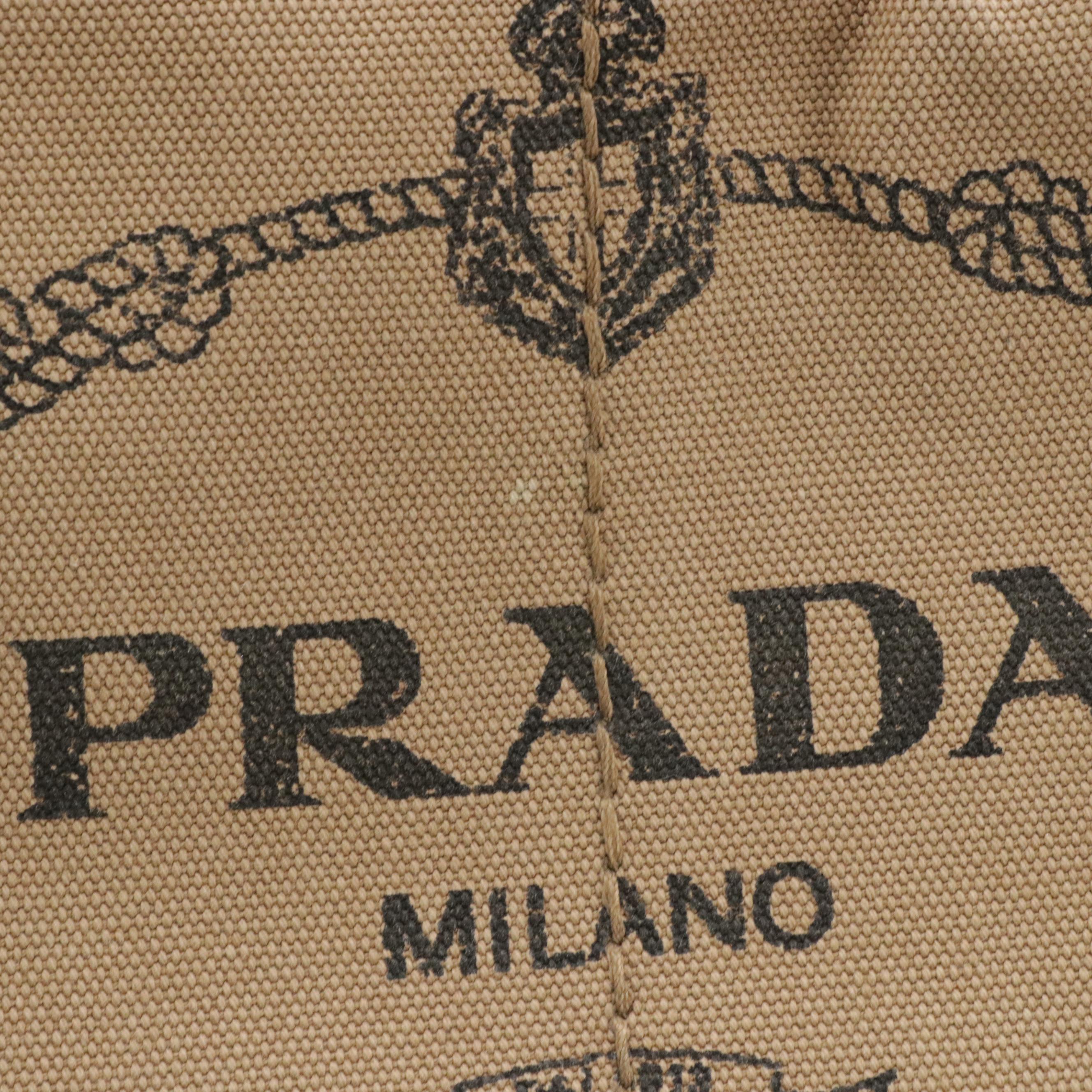 Prada Tobacco Canapa Canvas Tote