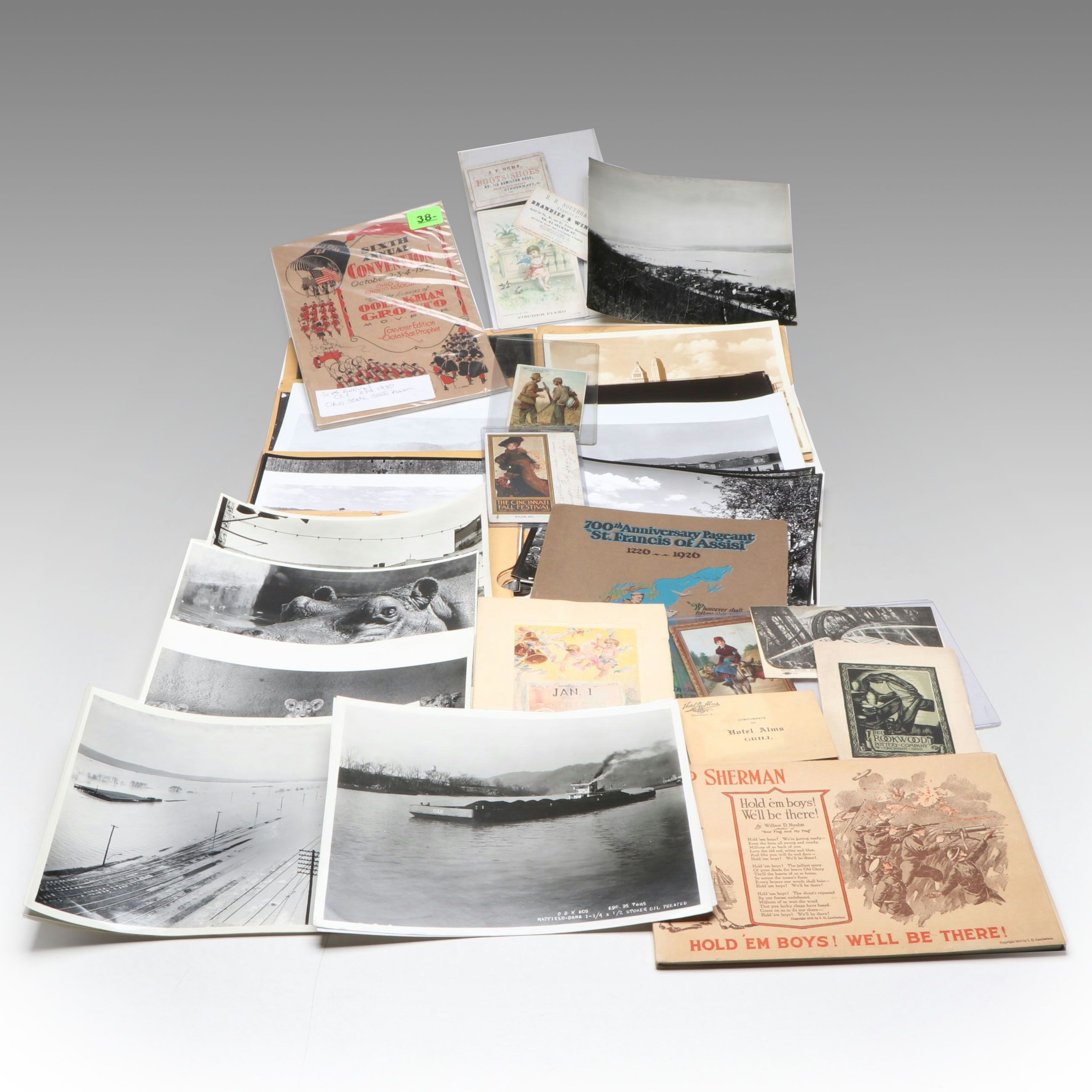 Cincinnati Photographs, Advertisement Cards and More Ephemera, 1880s-1940s