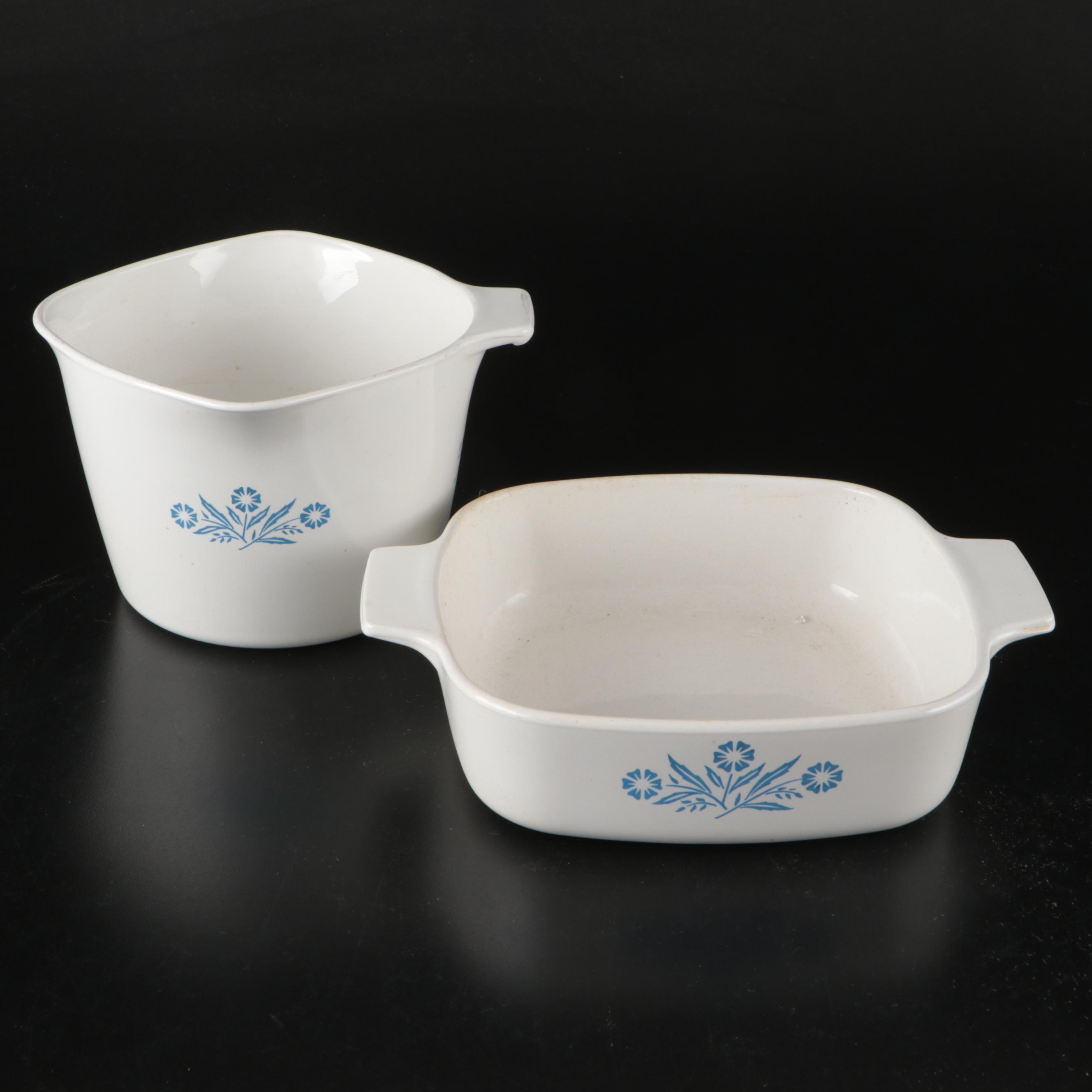 Pyrex "Snowflake Blue" Nesting Bowls Other Baking Dish and  Measuring Cup