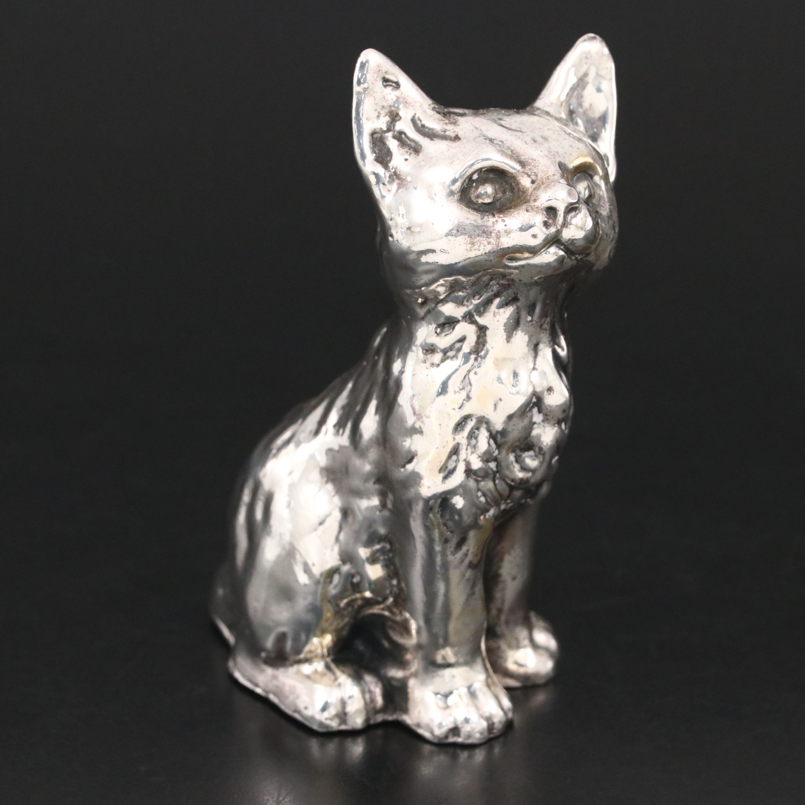 Sterling Silver Electroform Cat Figurine