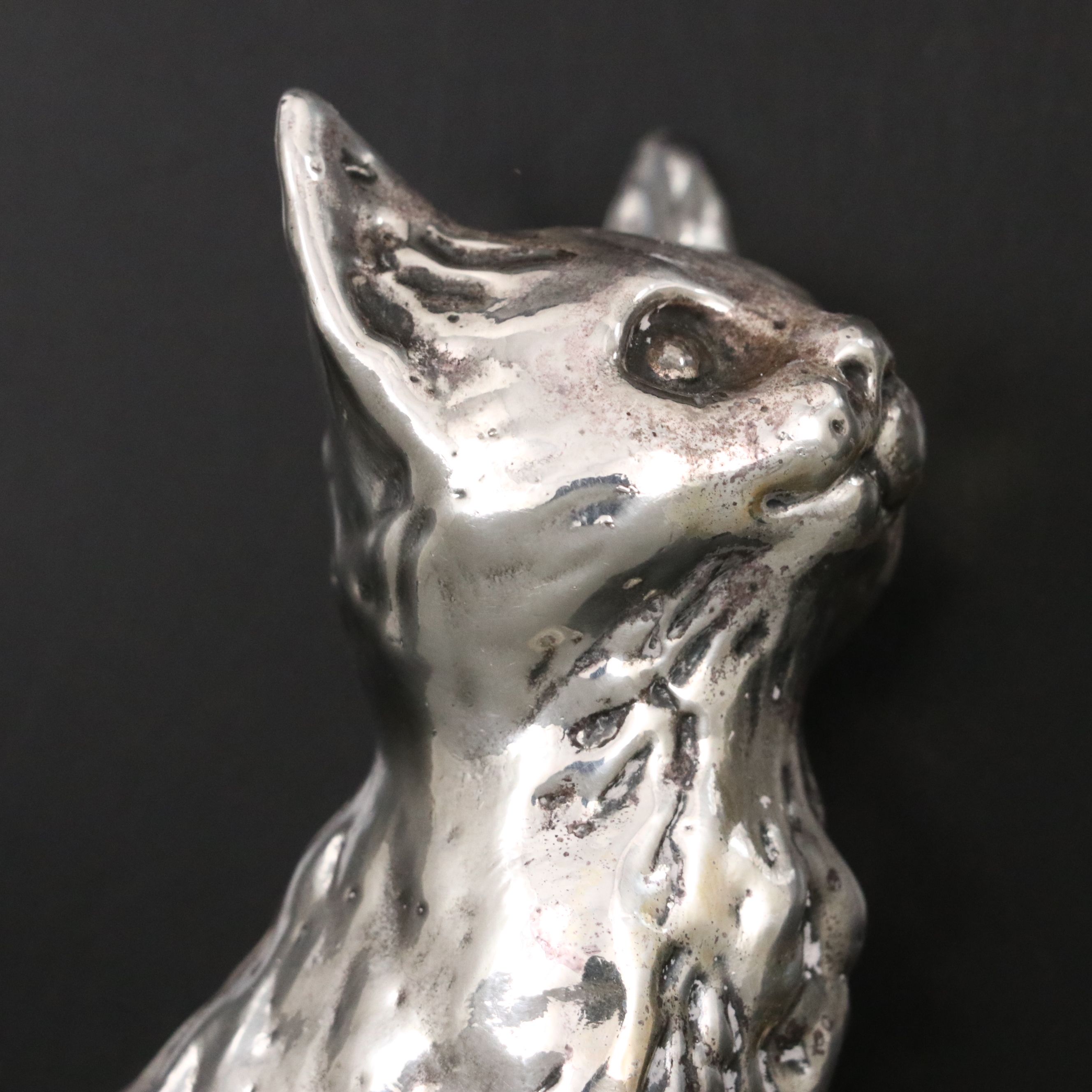 Sterling Silver Electroform Cat Figurine