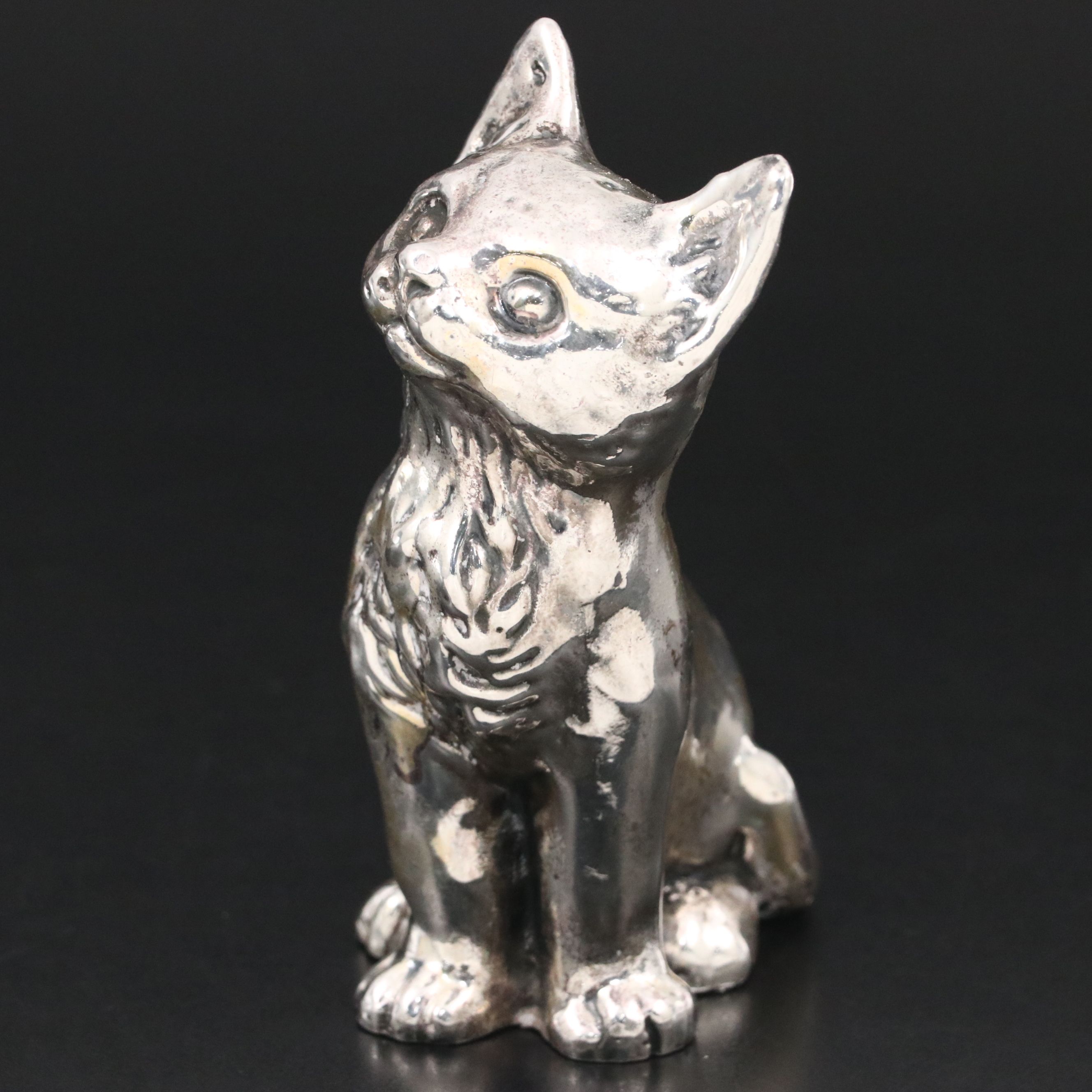 Sterling Silver Electroform Cat Figurine