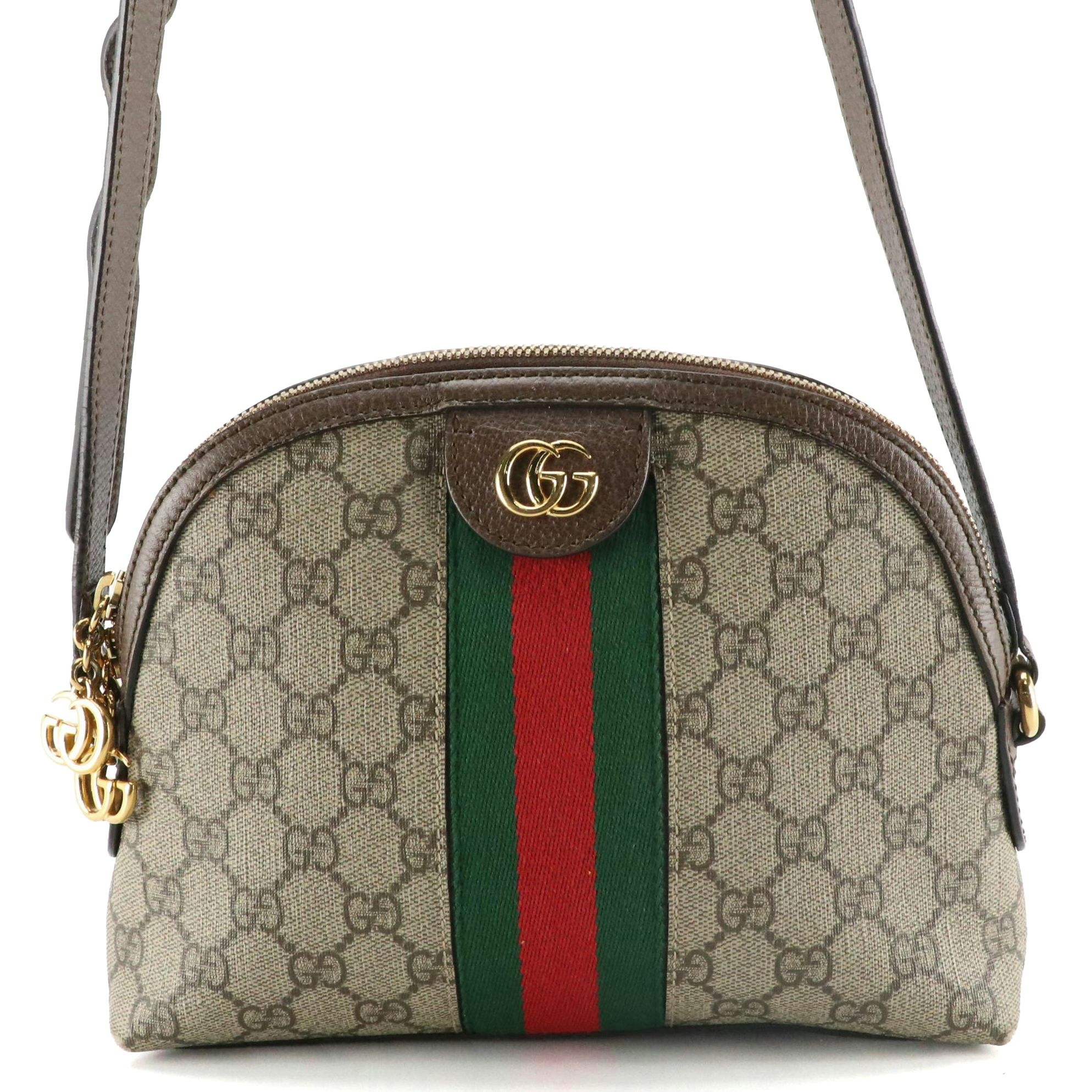 Gucci GG Supreme Canvas, Web Stripe, and Cinghiale Leather Bag