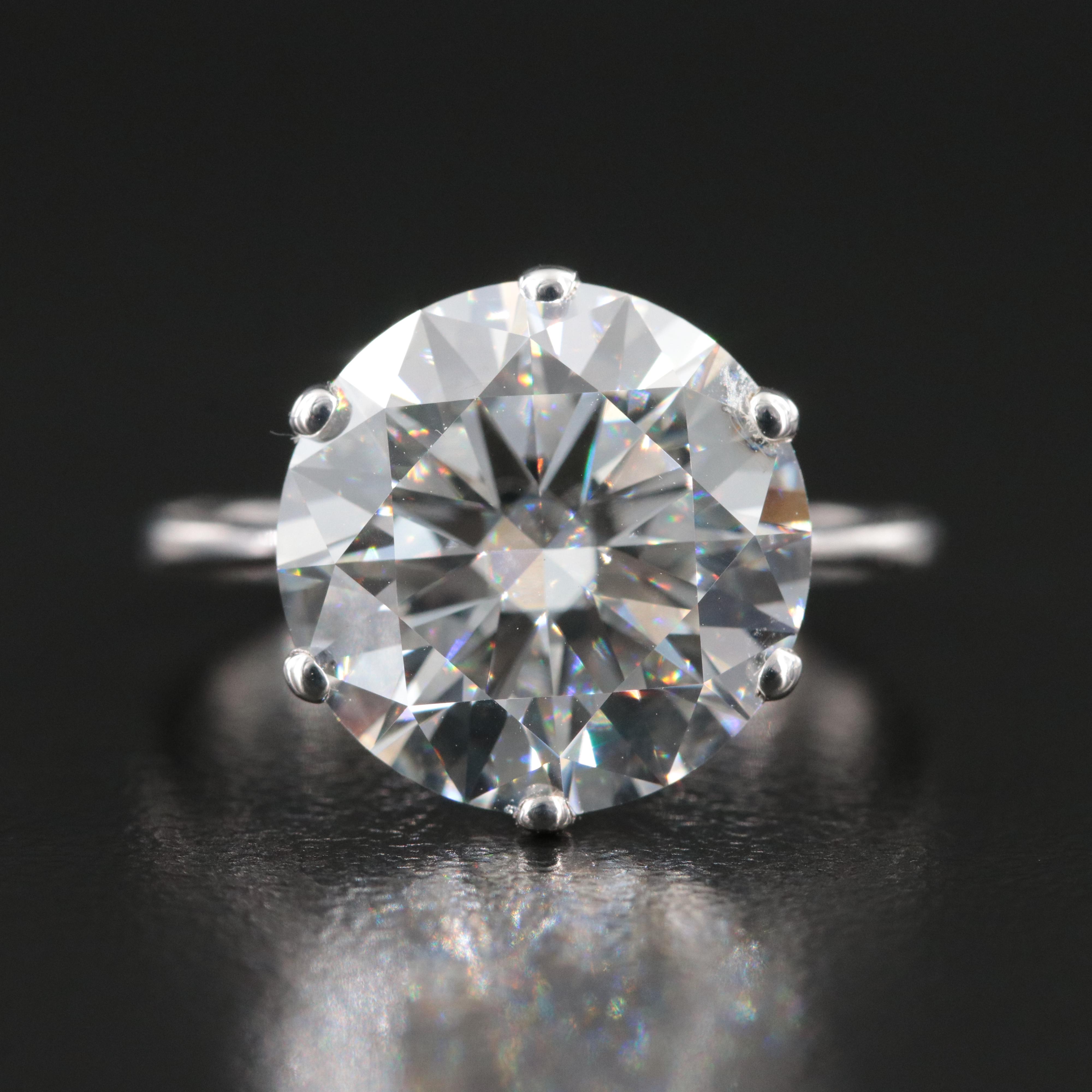 18K 6.04 CT Lab Grown Diamond Solitaire Ring with IGI Report