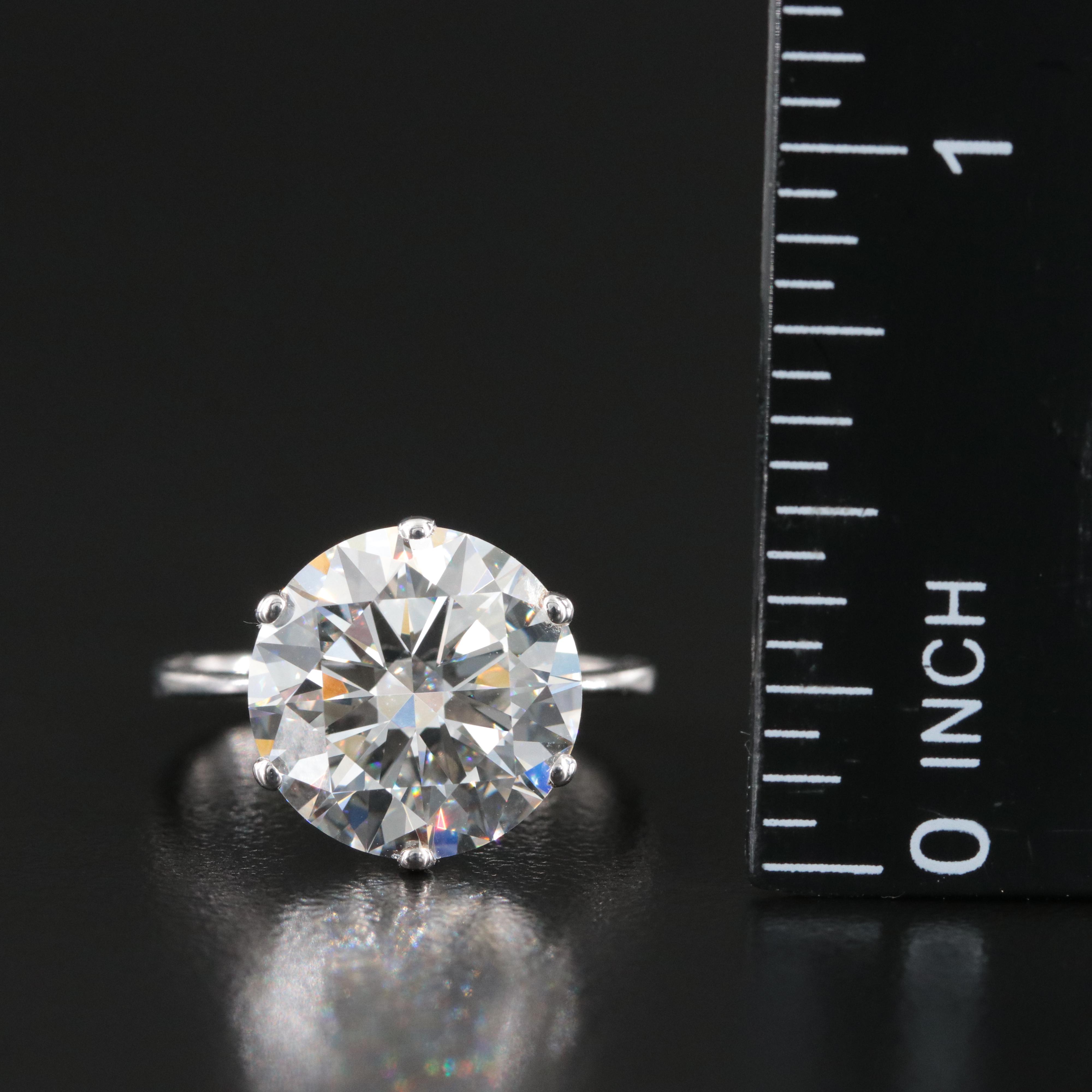 18K 6.04 CT Lab Grown Diamond Solitaire Ring with IGI Report