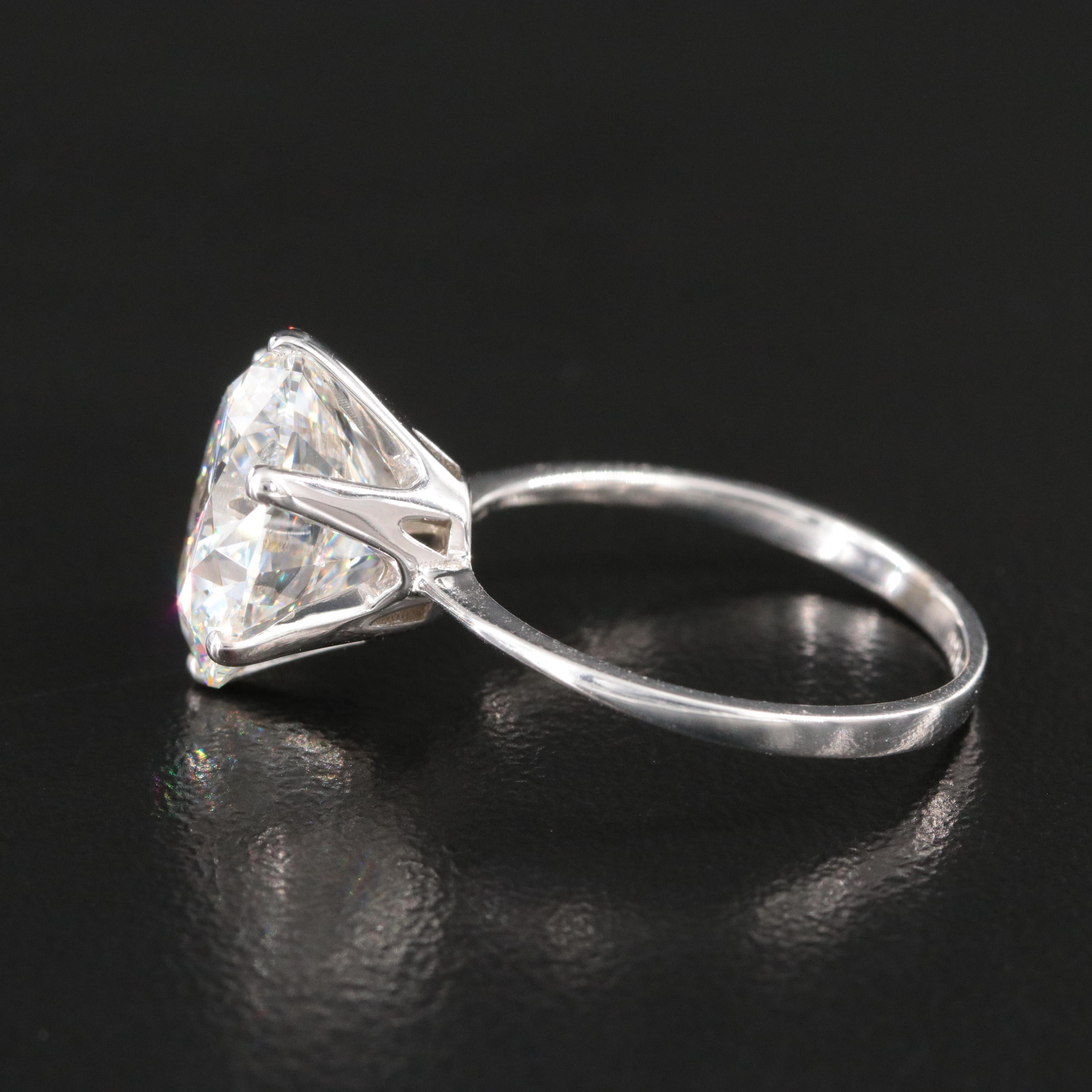 18K 6.04 CT Lab Grown Diamond Solitaire Ring with IGI Report