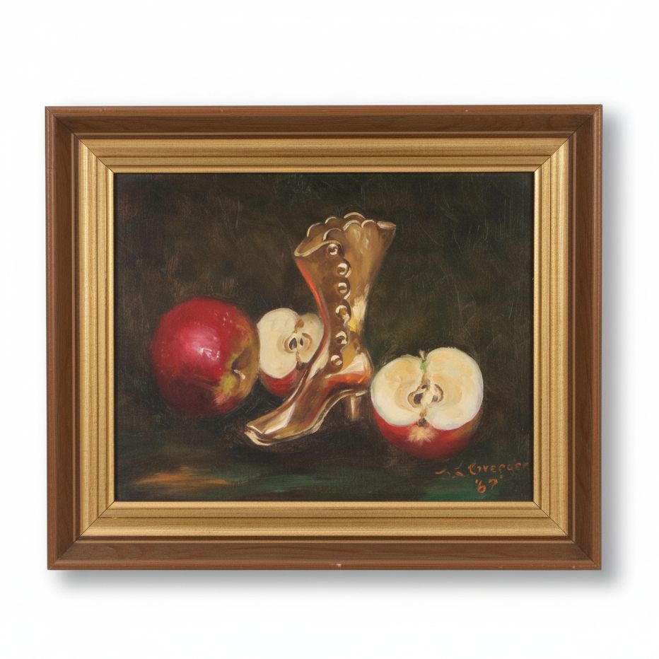 Still Life With Apples Oil Painting, 1967