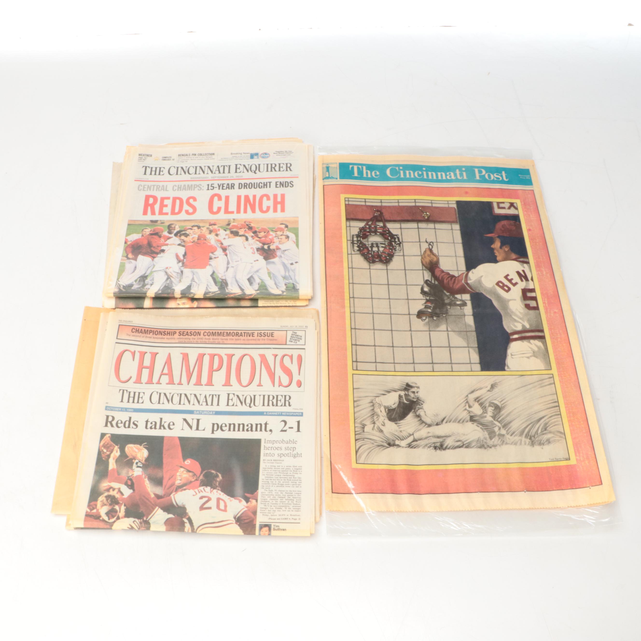 Cincinnati Reds-Themed Newspapers, Posters, Johnny Bench Signature and More
