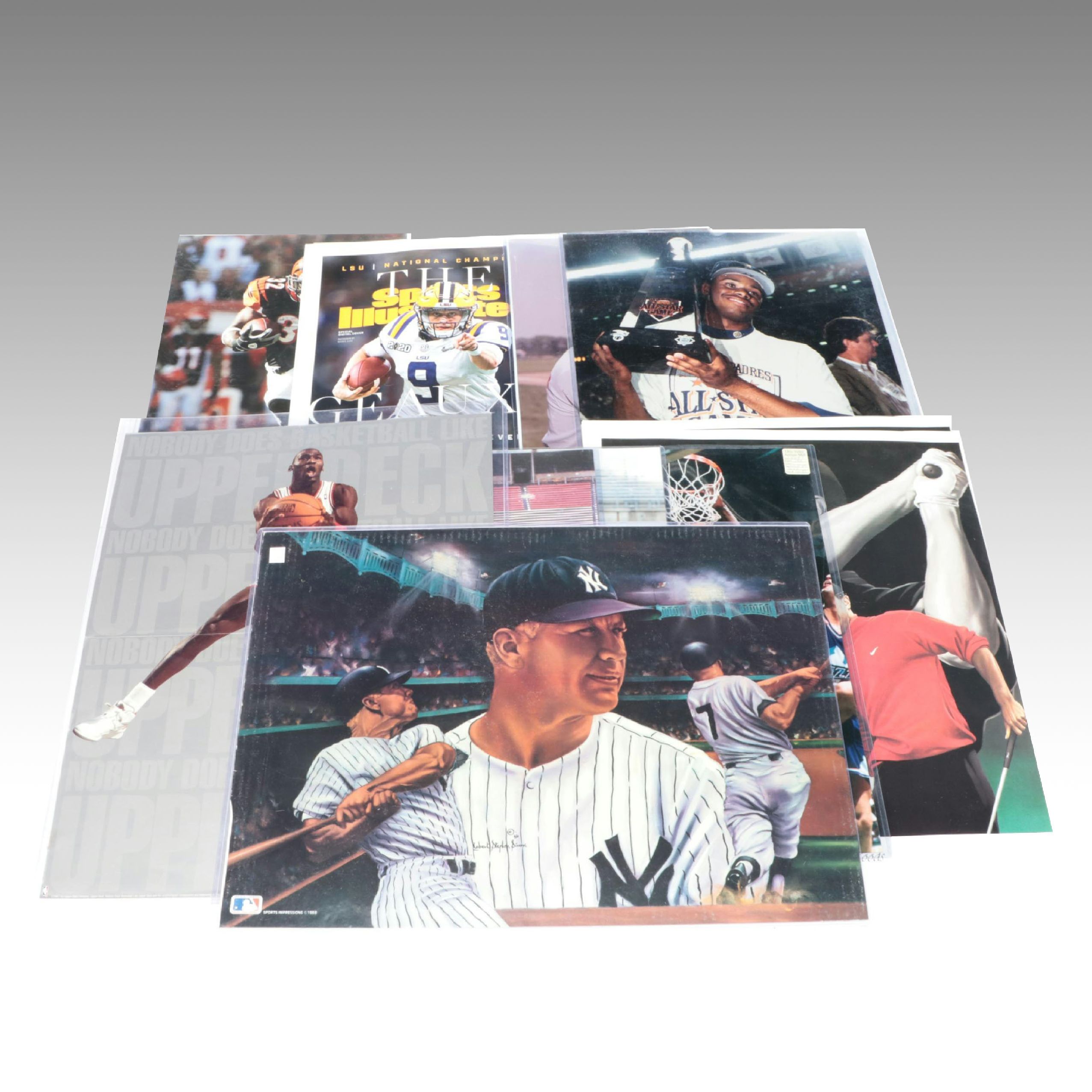 Oversized Sports Prints with Joe Burrow, Mickey Mantle, Michael Jordan, and More