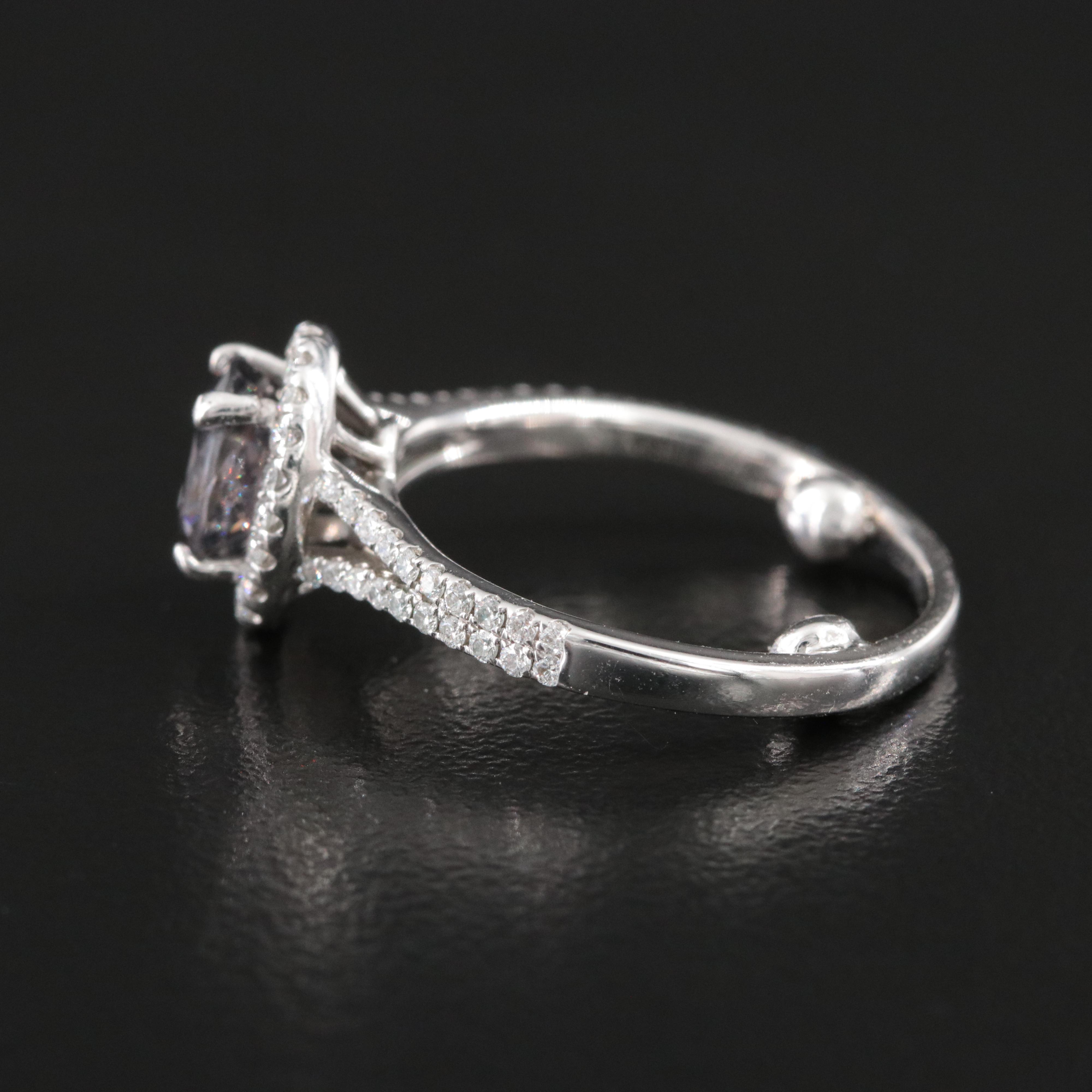 14K Unheated 1.01 CT Spinel and Diamond Ring with GIA Report