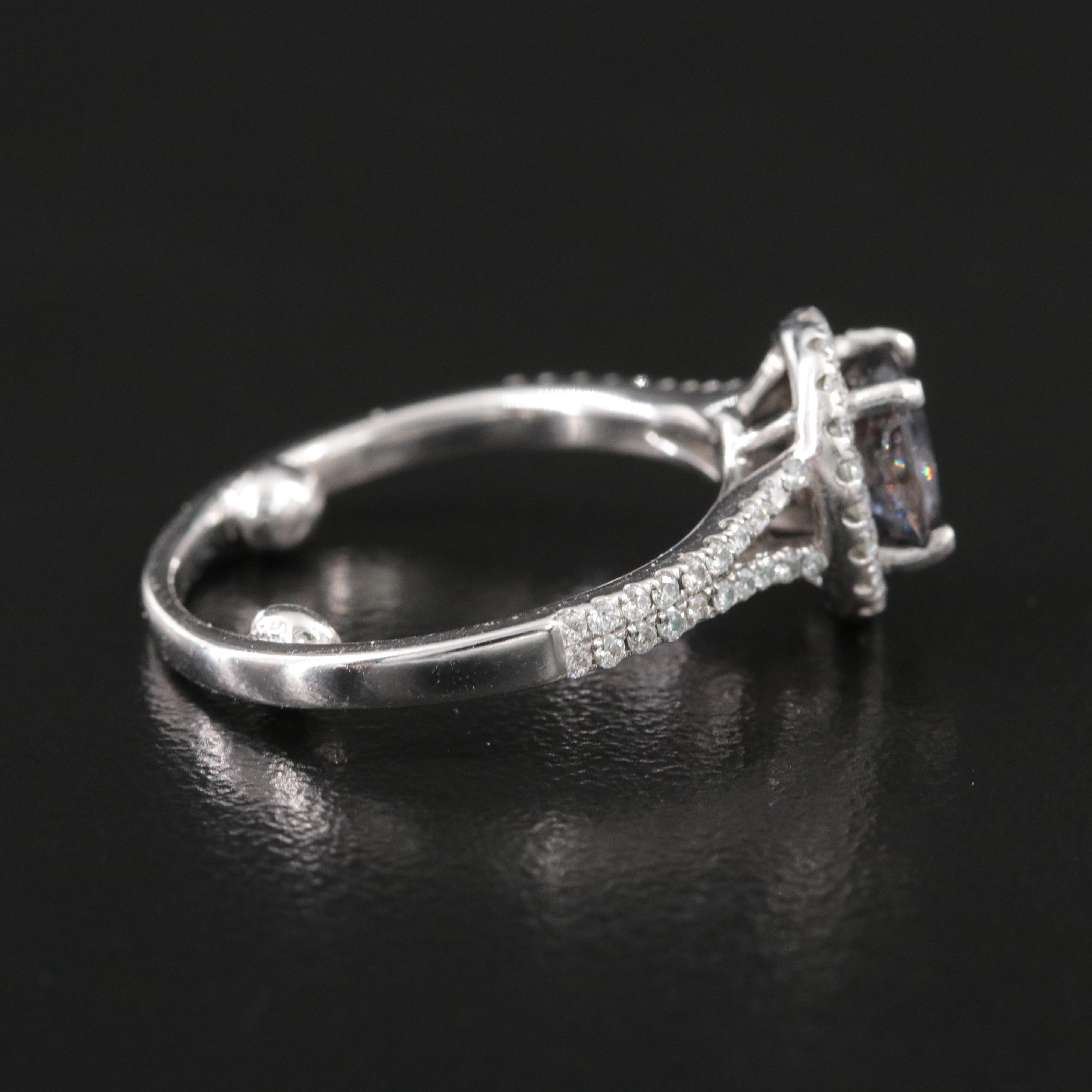 14K Unheated 1.01 CT Spinel and Diamond Ring with GIA Report